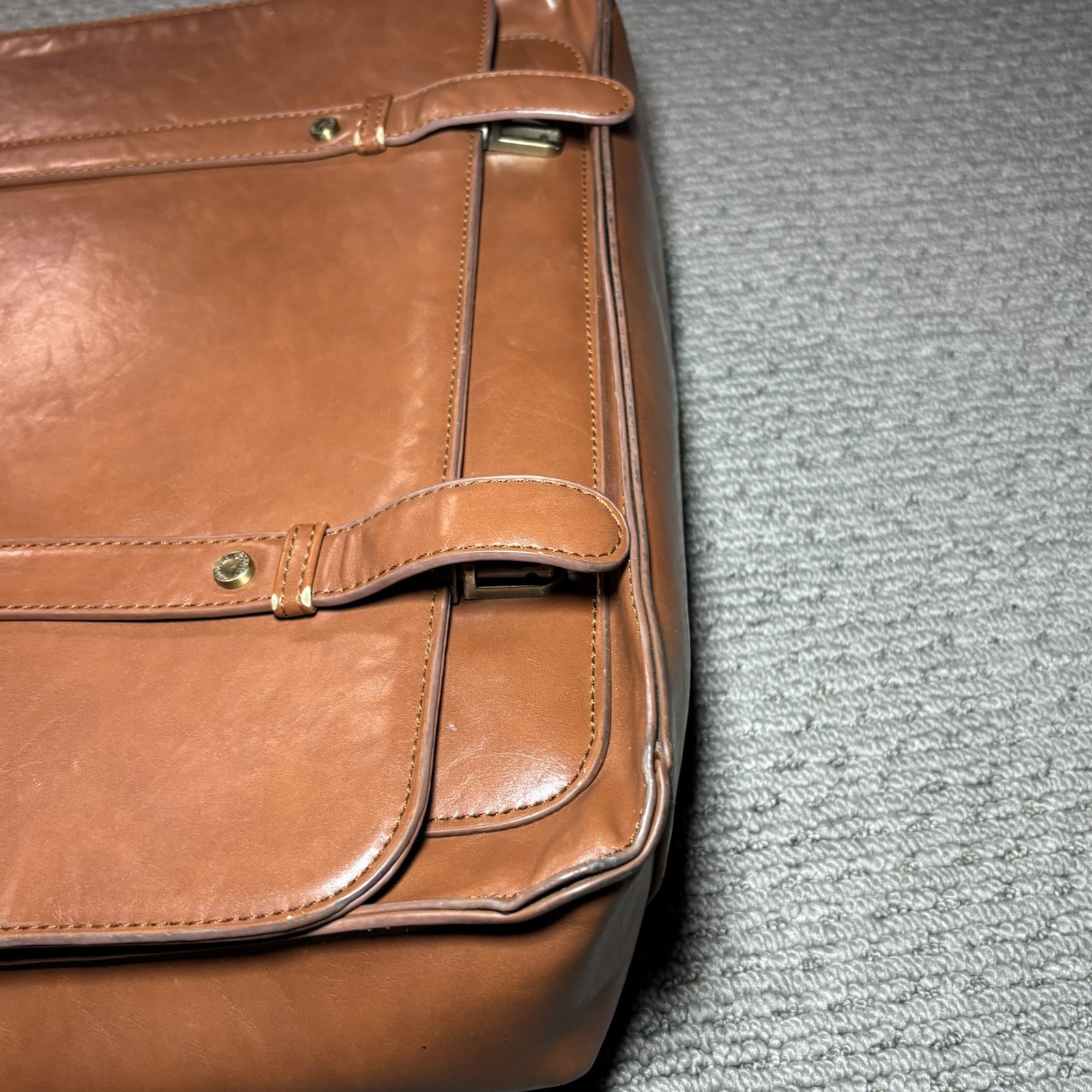 ECOSUSI Laptop Bag Vegan Leather Messenger Brown Briefcase Backpack 15.6
