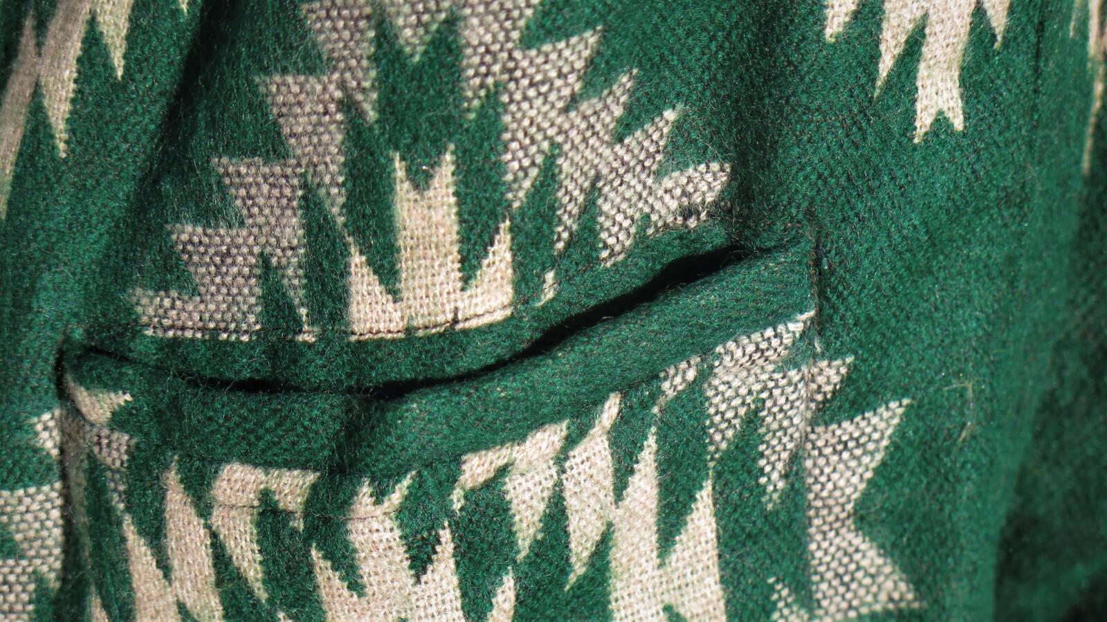 Kimono Jacket Boho 60s 3/4 Sleeve Handmade Yak Wool Blend XXL