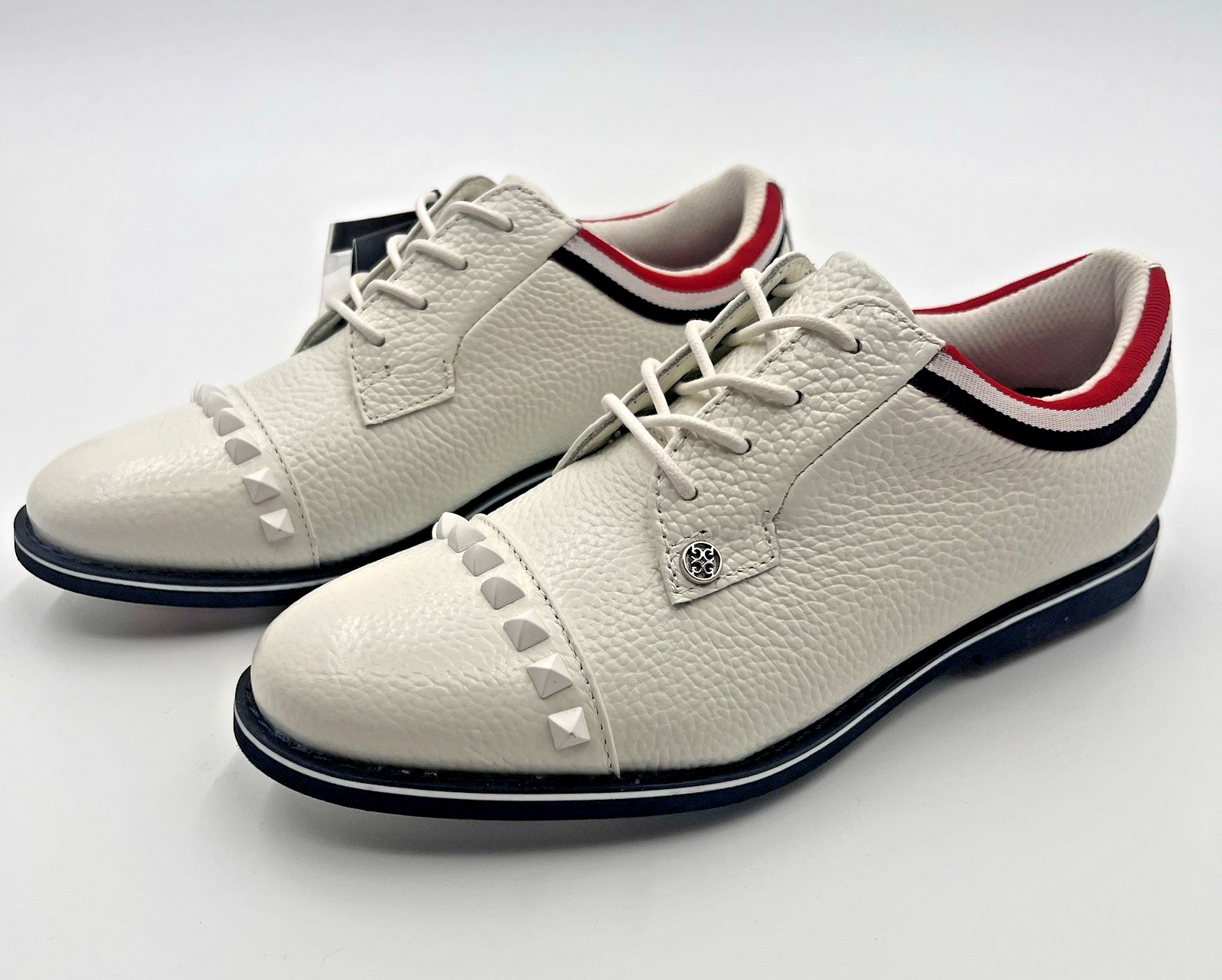 G/FORE Grosgrain Stud Cap Toe Gallivanter Golf Shoes White Womens 7.5 Waterproof