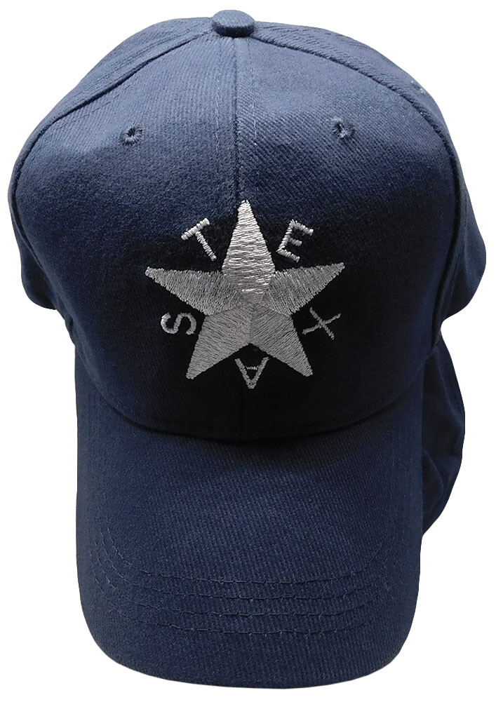 Texas De Zavala Independence Navy Blue Acrylic Adjustable Embroidered Hat Cap