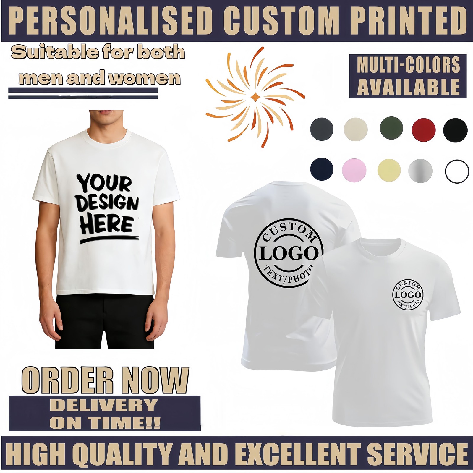 Father’s Day Gift Personalized T-Shirt, Custom Name & Dad Title Image Print