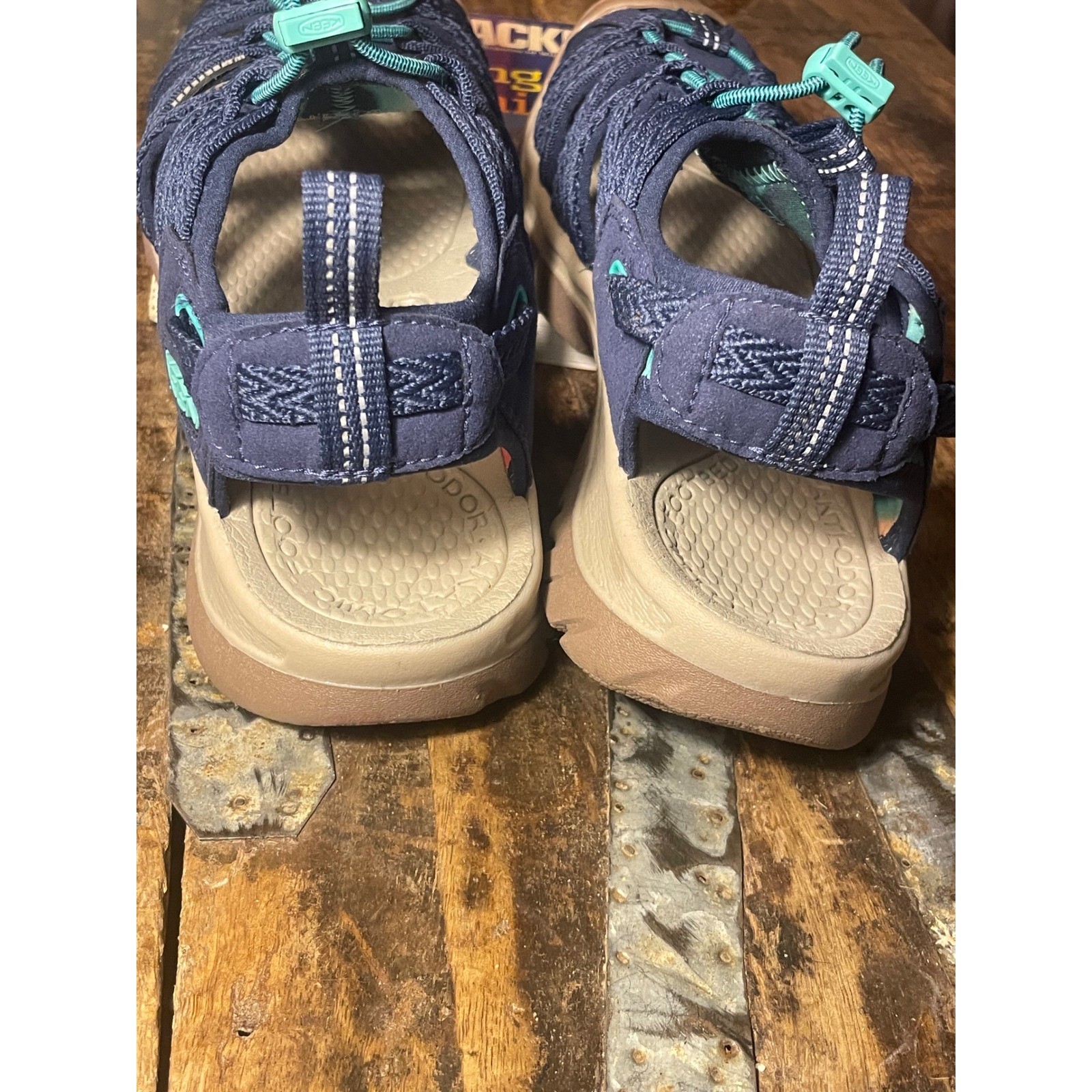 Keen Astoria West Sandals Womens 9 Navy Blue Teal Hiking Water Shoes 1031334
