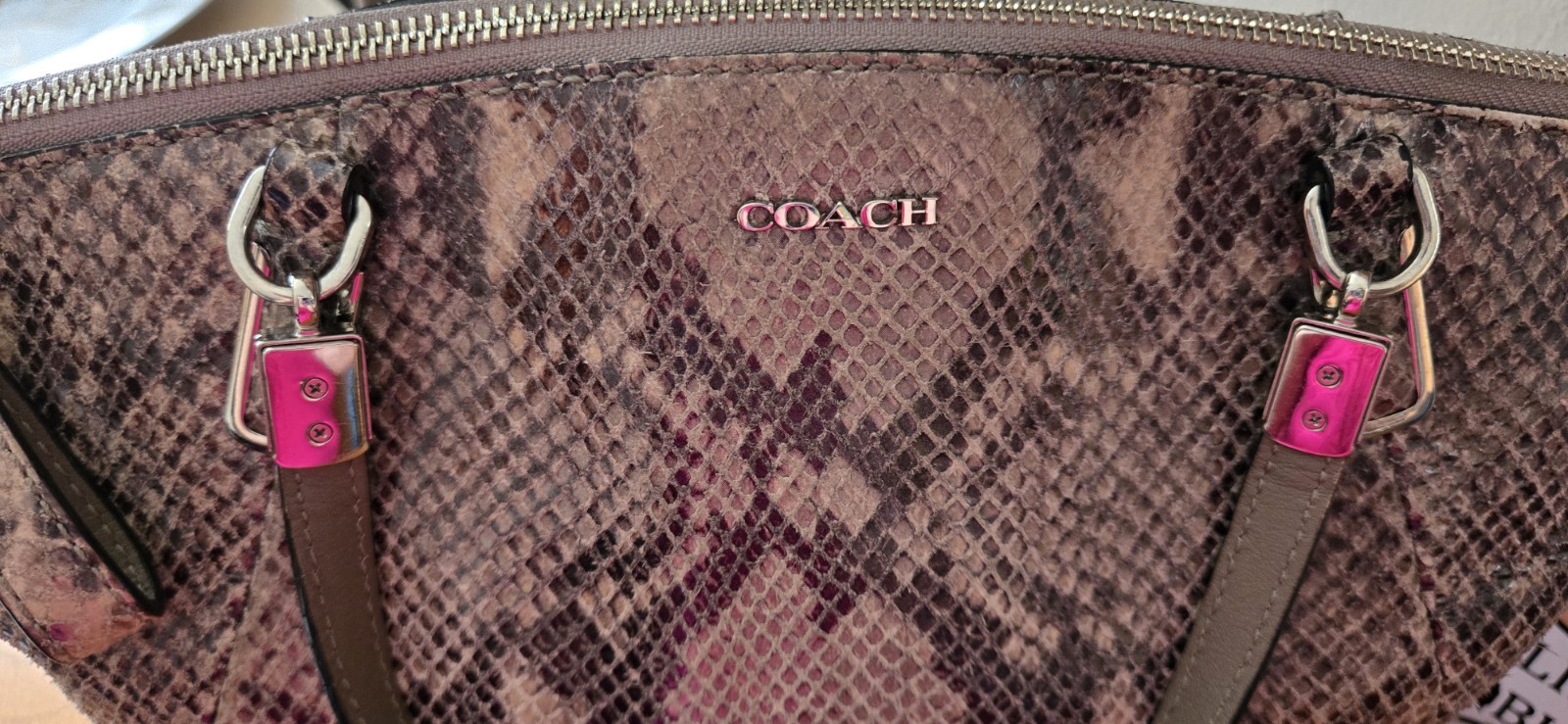 Coach Madison Sophia Grey Snake EUC