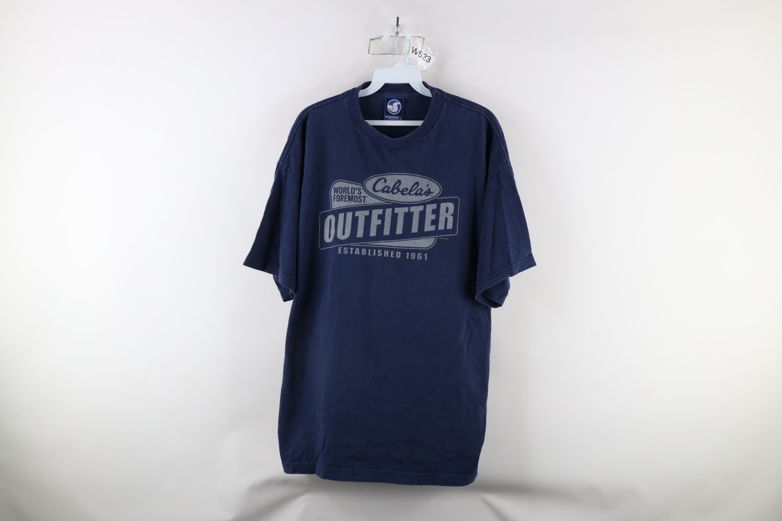 Vtg 90s DVS Shoe Company x Cabelas Mens XL Faded Spell Out Skateboard T-Shirt US