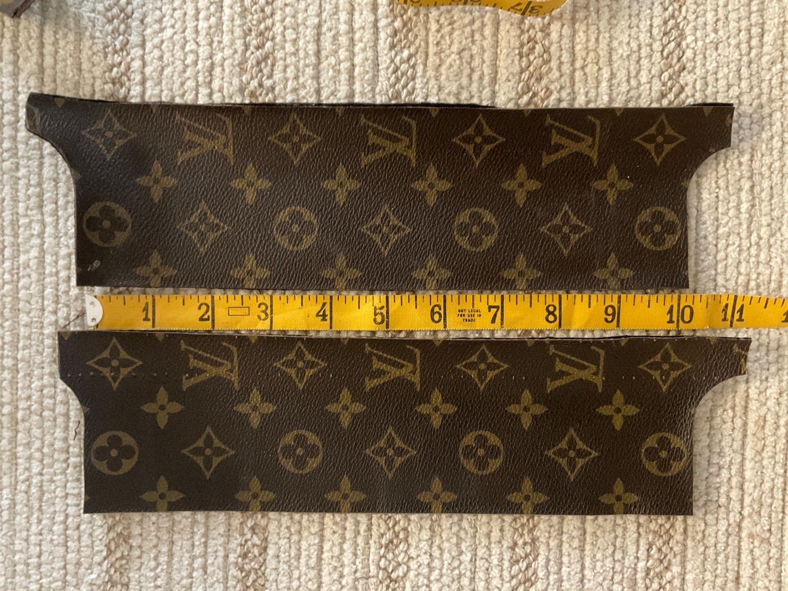 Louie Vuitton Cut Scrap Fabric Material Repair Replace Reuse Crafts lot of 2