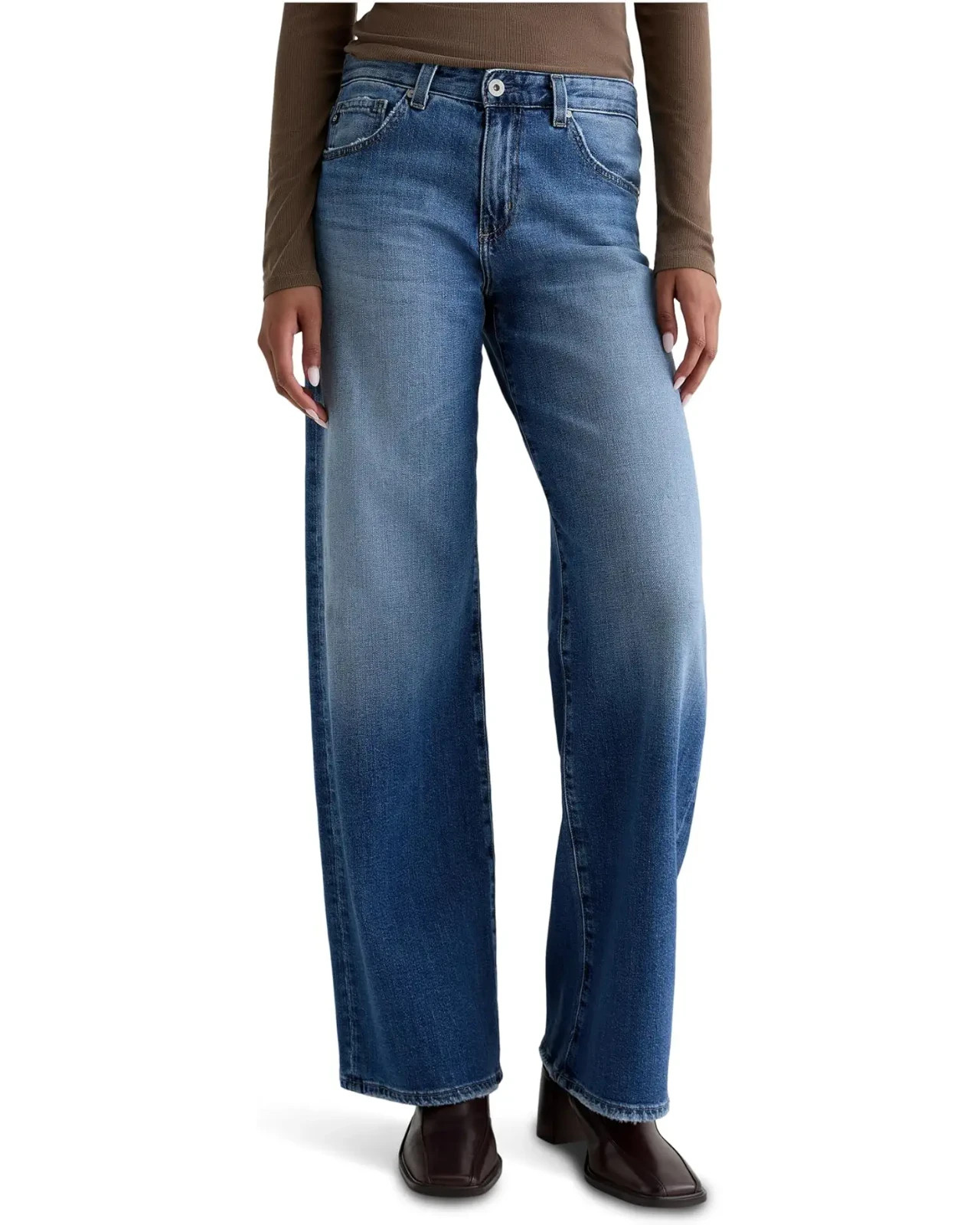 AG Adria Low Rise Wide Leg Jeans MSRP $265