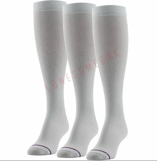 6 Pairs Womens Medipeds Mild Compression White Knee High Socks