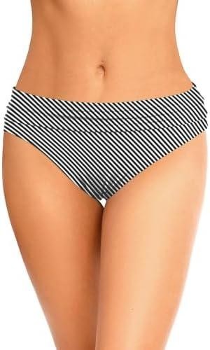 Zmart Women’s Full Coverage Ruched Bikini Bottoms Tummy Control Scrunch Ruffle M