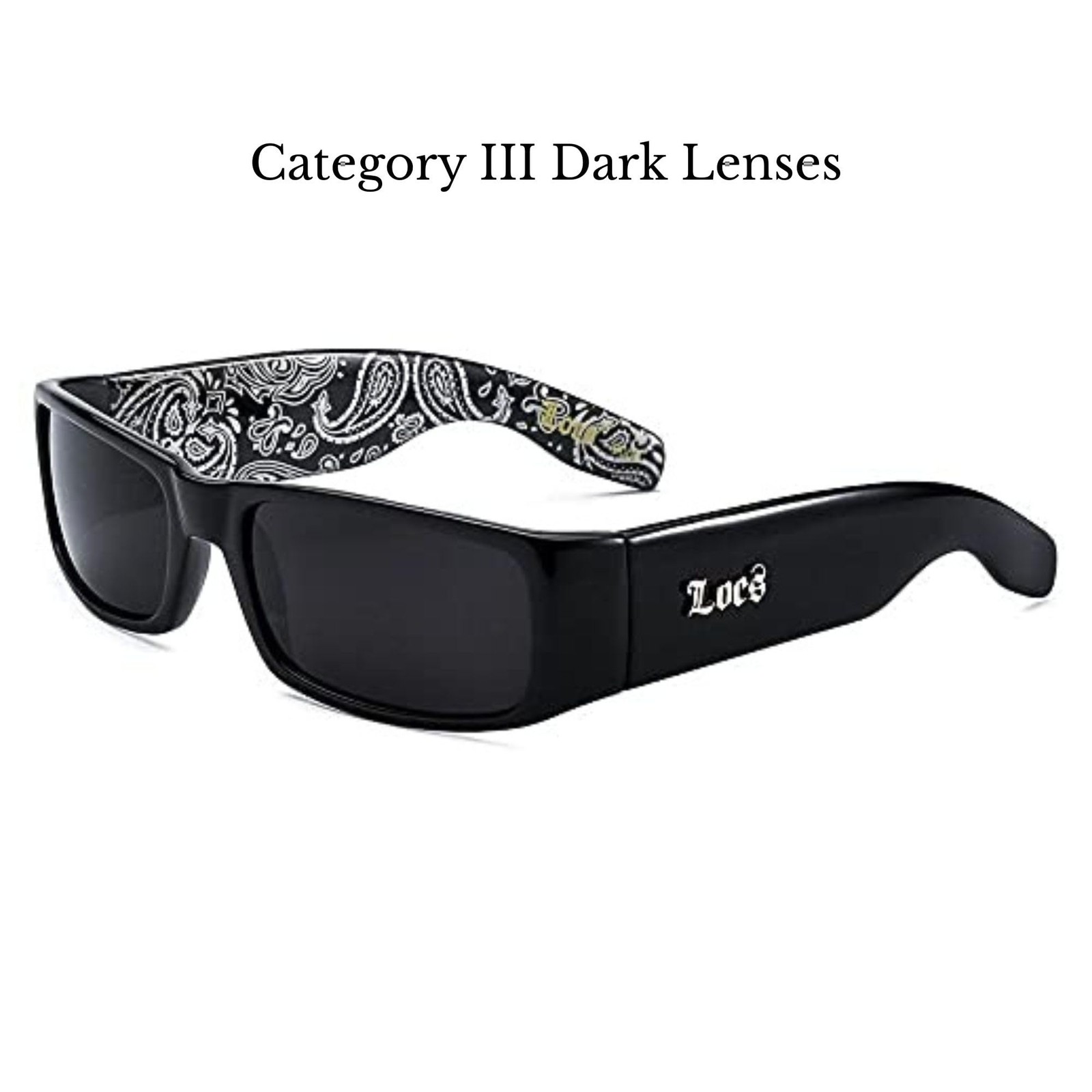 LOCS Sunglasses Hardcore Black 0103 142mm, / Bandana