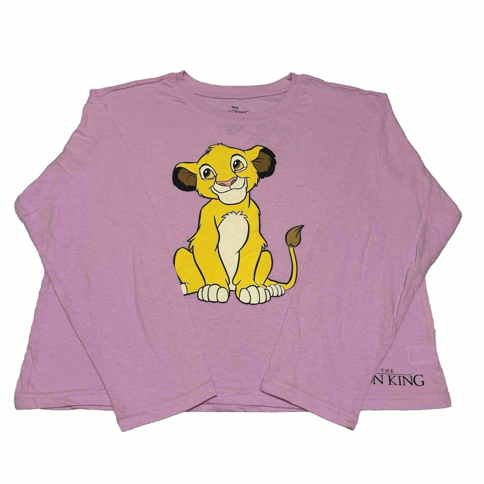 Disney The Lion King Simba T-Shirt Women XL Pink Long Sleeves TEE NWOT
