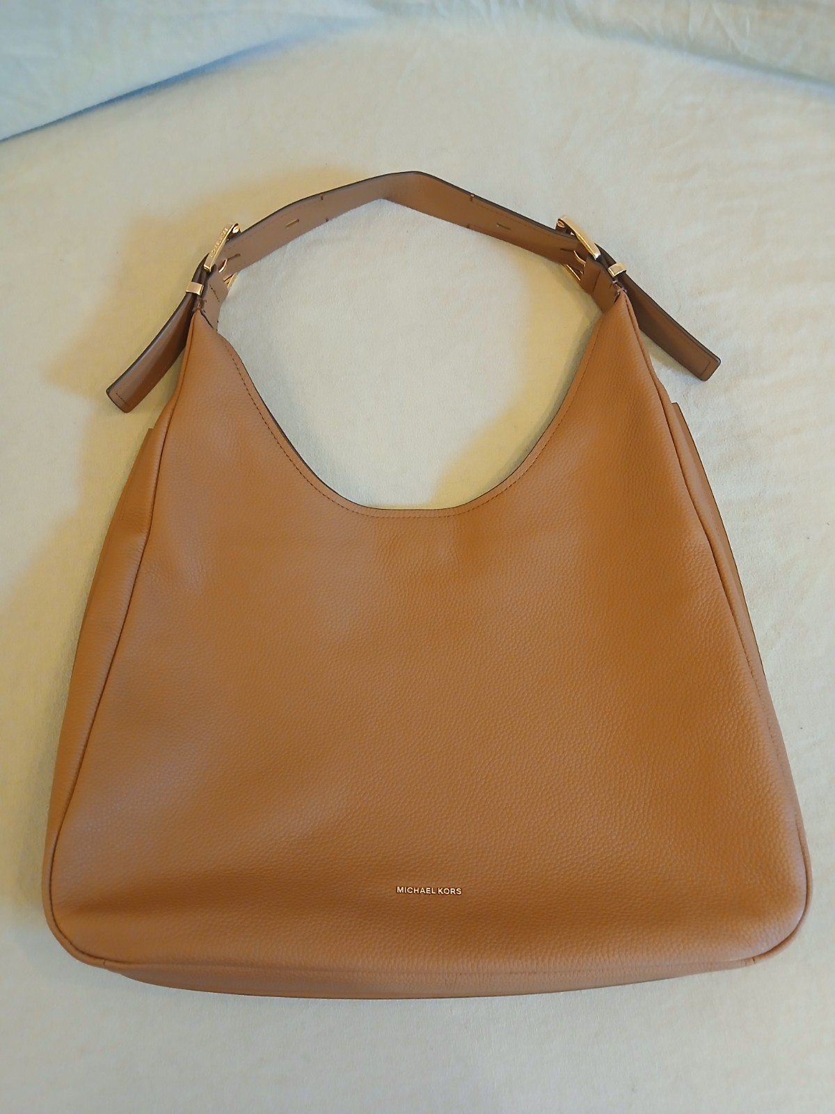 Michael Kors Nolita Medium Pebble Leather Shoulder Bag Gold Hardware Hobo Classy