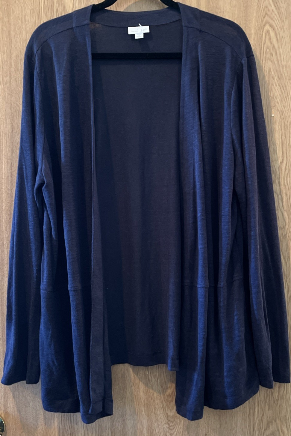 J Jill Love Linen 100% Linen Cardigan Sz 1X Plus Size Navy