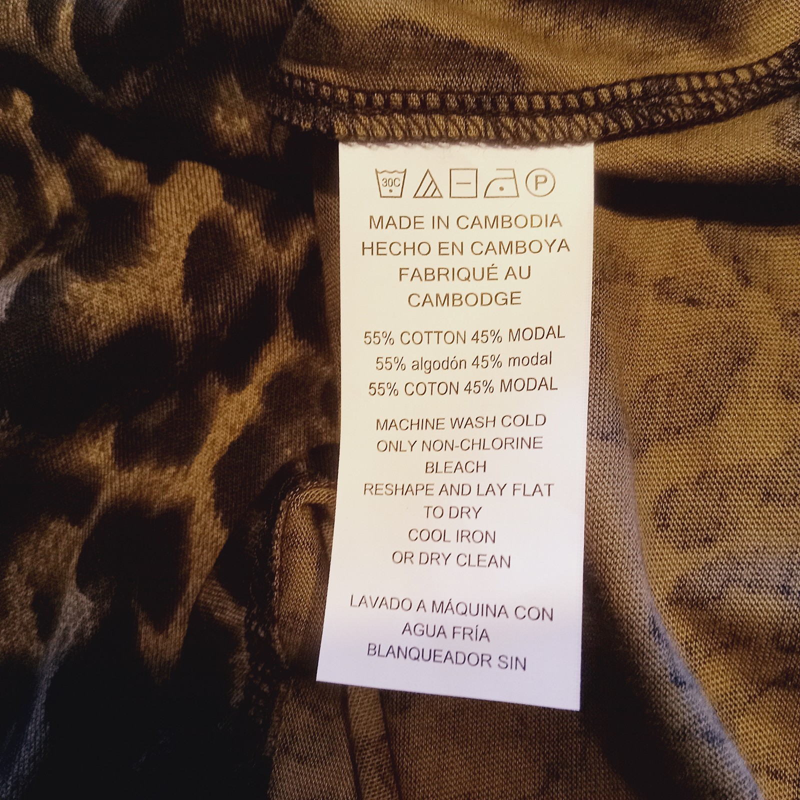 NWT Michael Kors Olive Green Leppard Print Tunic Top Size Small MSRP $64.00
