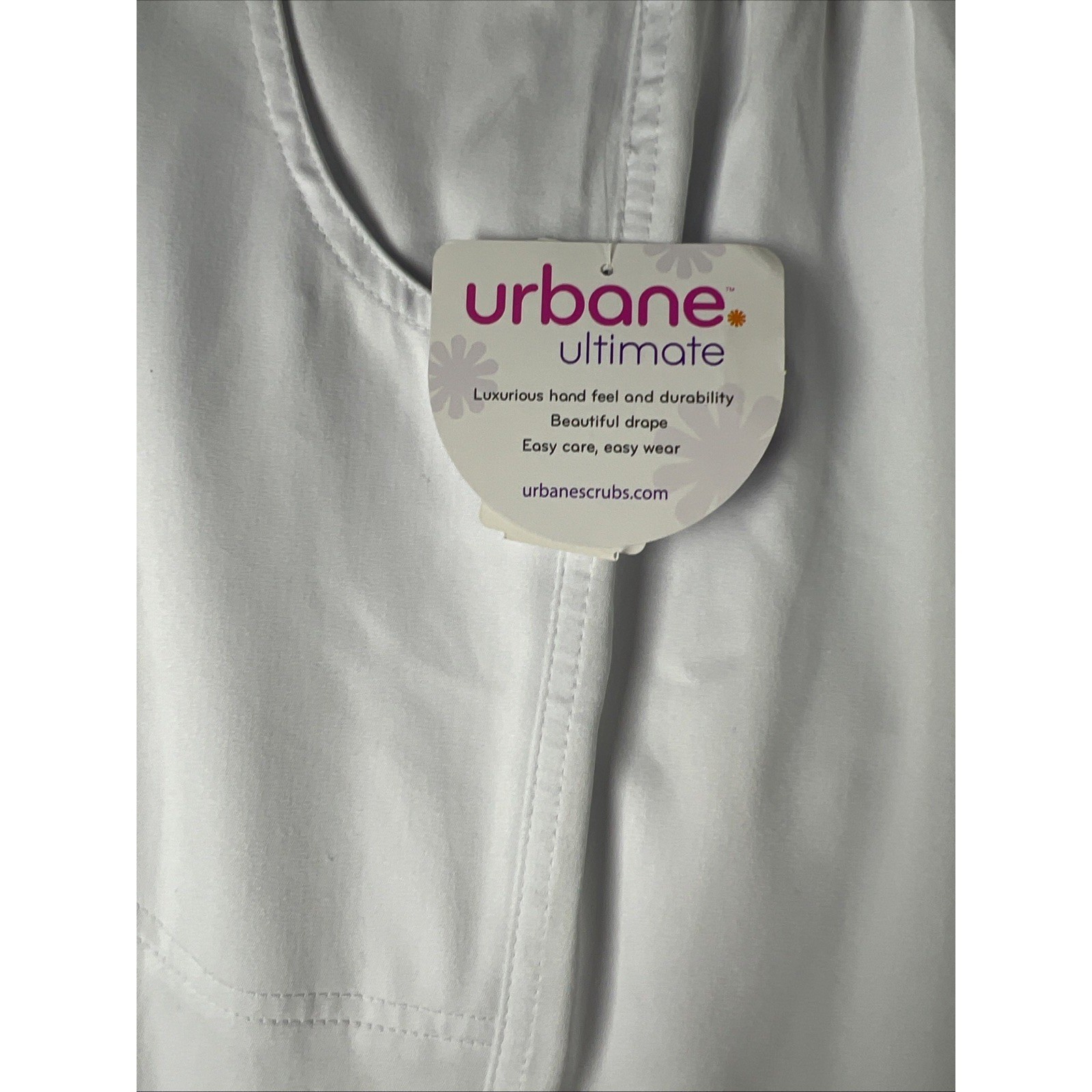 Urbane Ultimate Womens Bailey Cargo Scrub Pant Size Petite Medium PM White F30