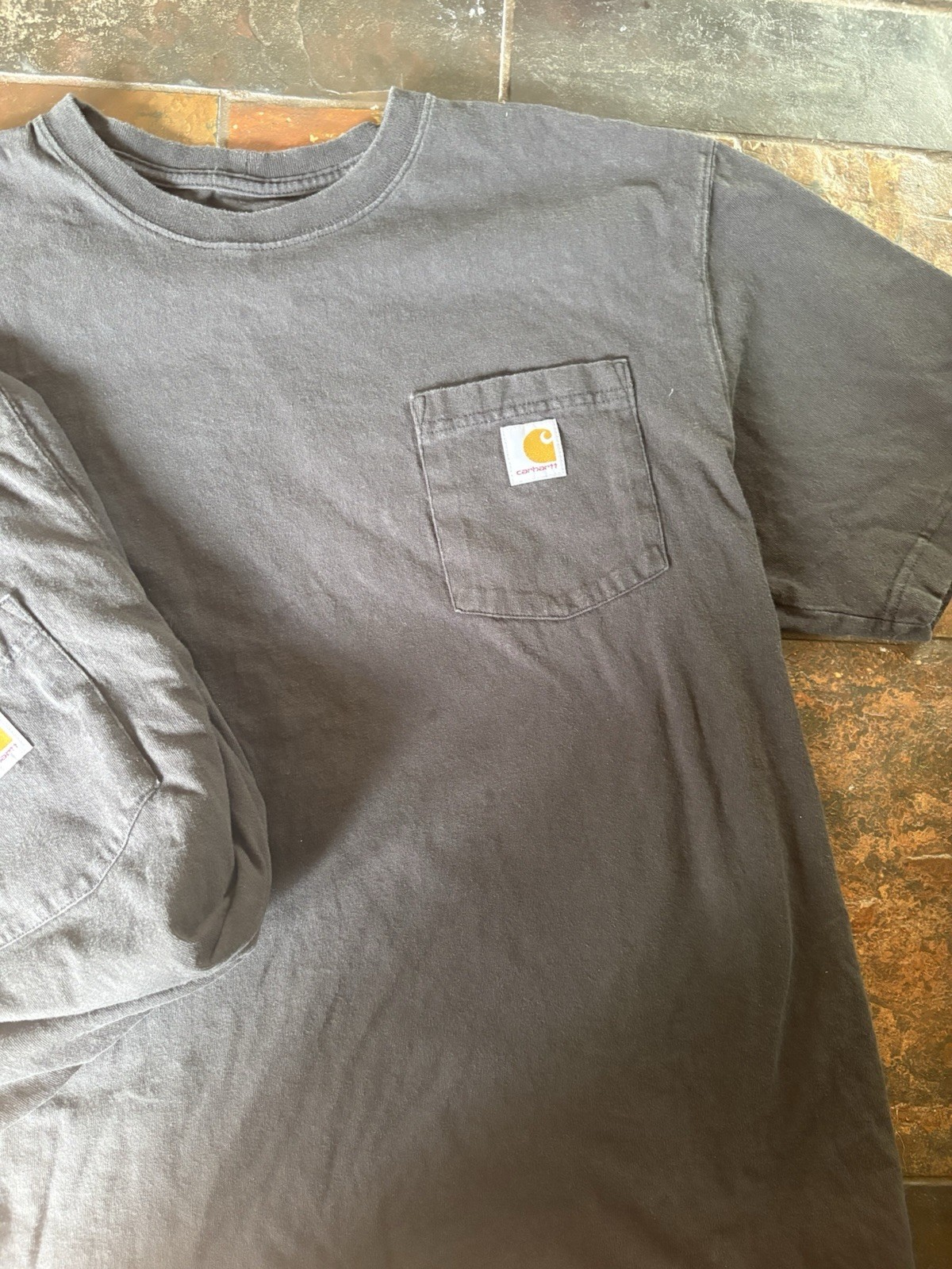 Carhartt Men’s Short Sleeve Long Sleeve T-Shirt Size Large, Loose Fit, Pack of 2
