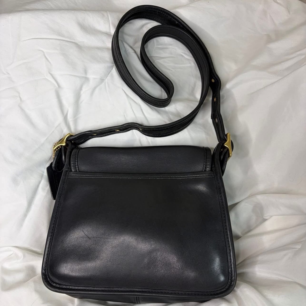 Vintage Coach Rambler’s Legacy Shoulder Bag 9061 in Black Glovetanned Leather