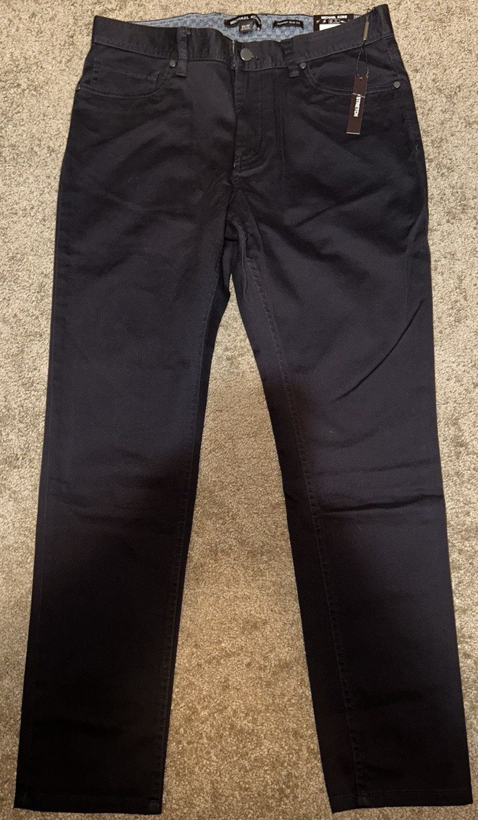 Michael Kors Black Stretch Denim Casual 5-Pocket Slim Men’s Pants 33 Zip
