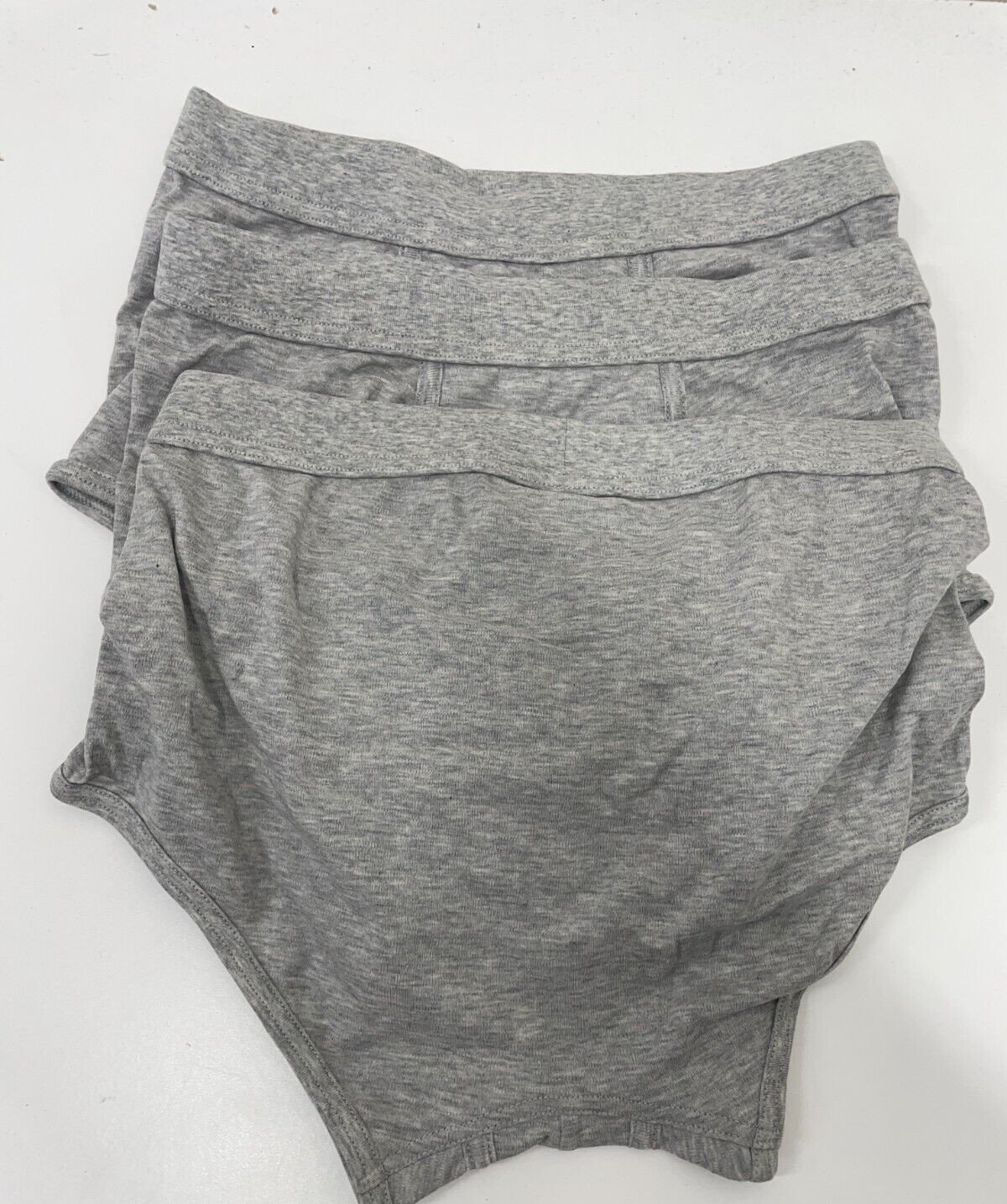 Pack of 6 The White Briefs Elm Mens S Gray Melange 100% Organic Cotton Underwear