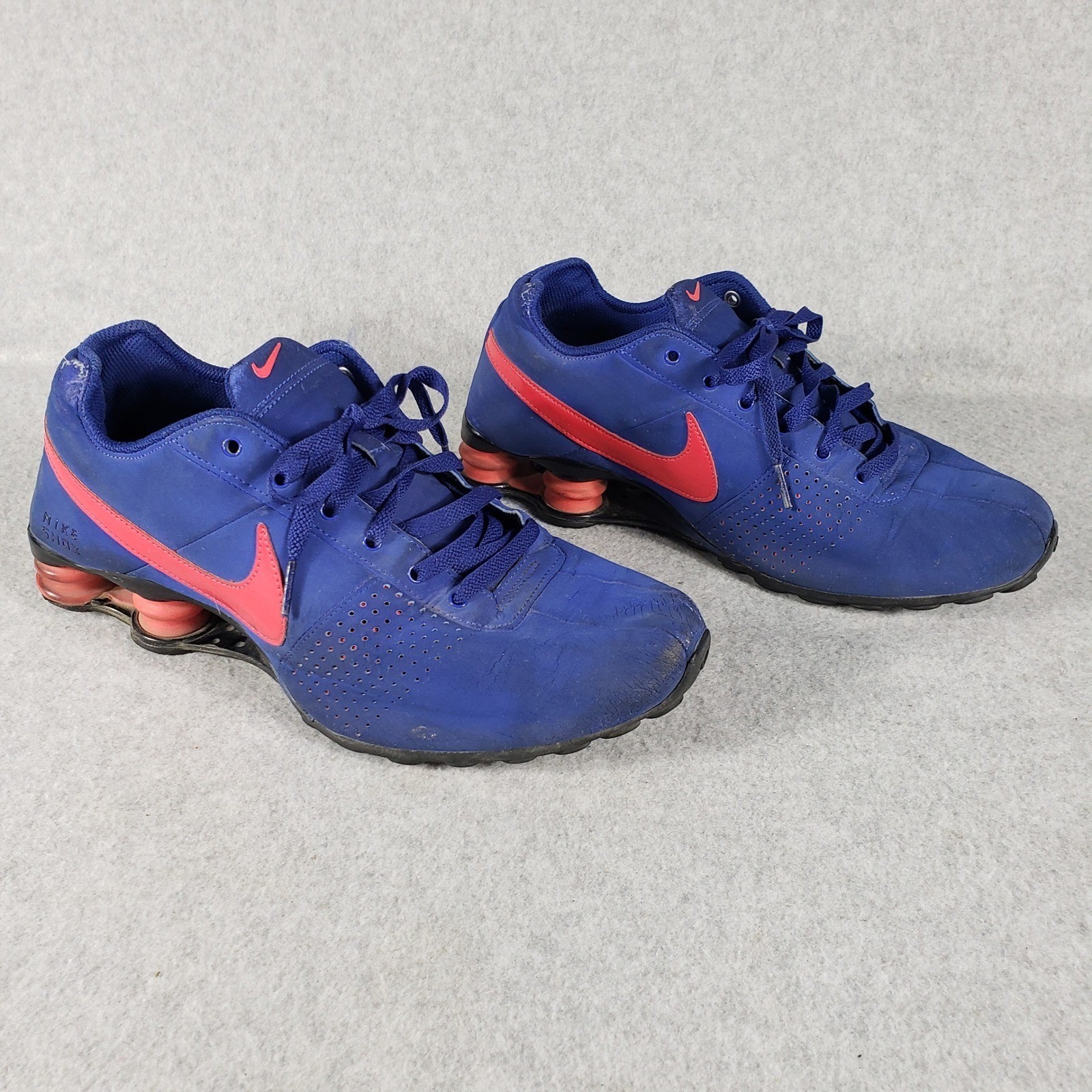 Nike Shox Blue Red Athletic Shoes Men’s Size 9.5 Running Sneakers Pre-Owned