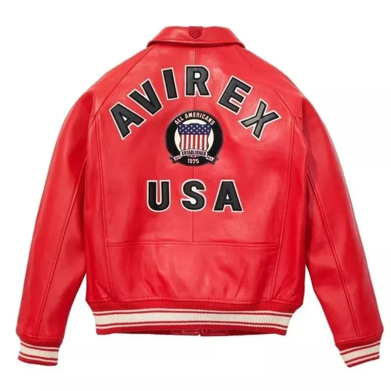 New Men Avirex Genuin Leather Bomber Jacket Iconic USA Design Personalized Gift