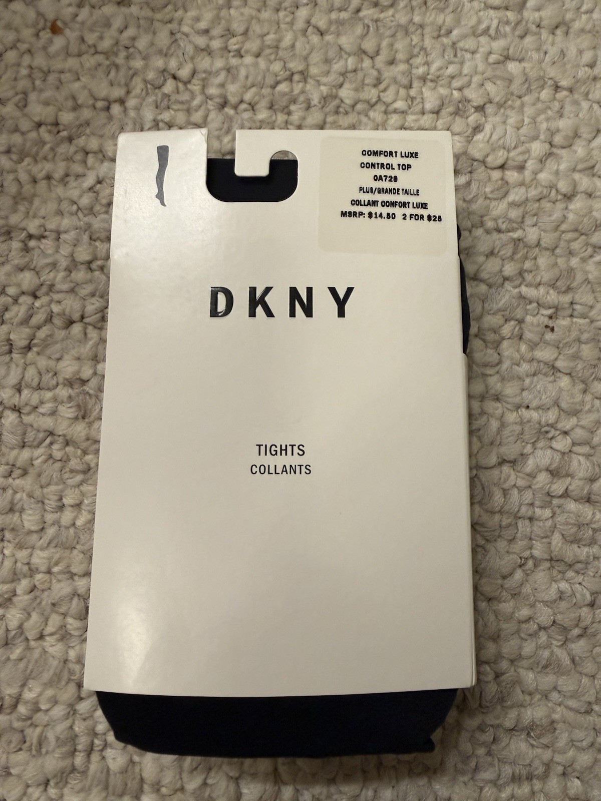 DKNY Comfort Luxe Control Top Tights, Plus, 0A729, Navy