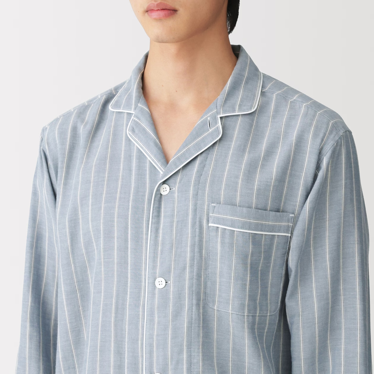 MUJI Mens 100% Organic Cotton Double Gauze Pajamas Smoky Green FedEx