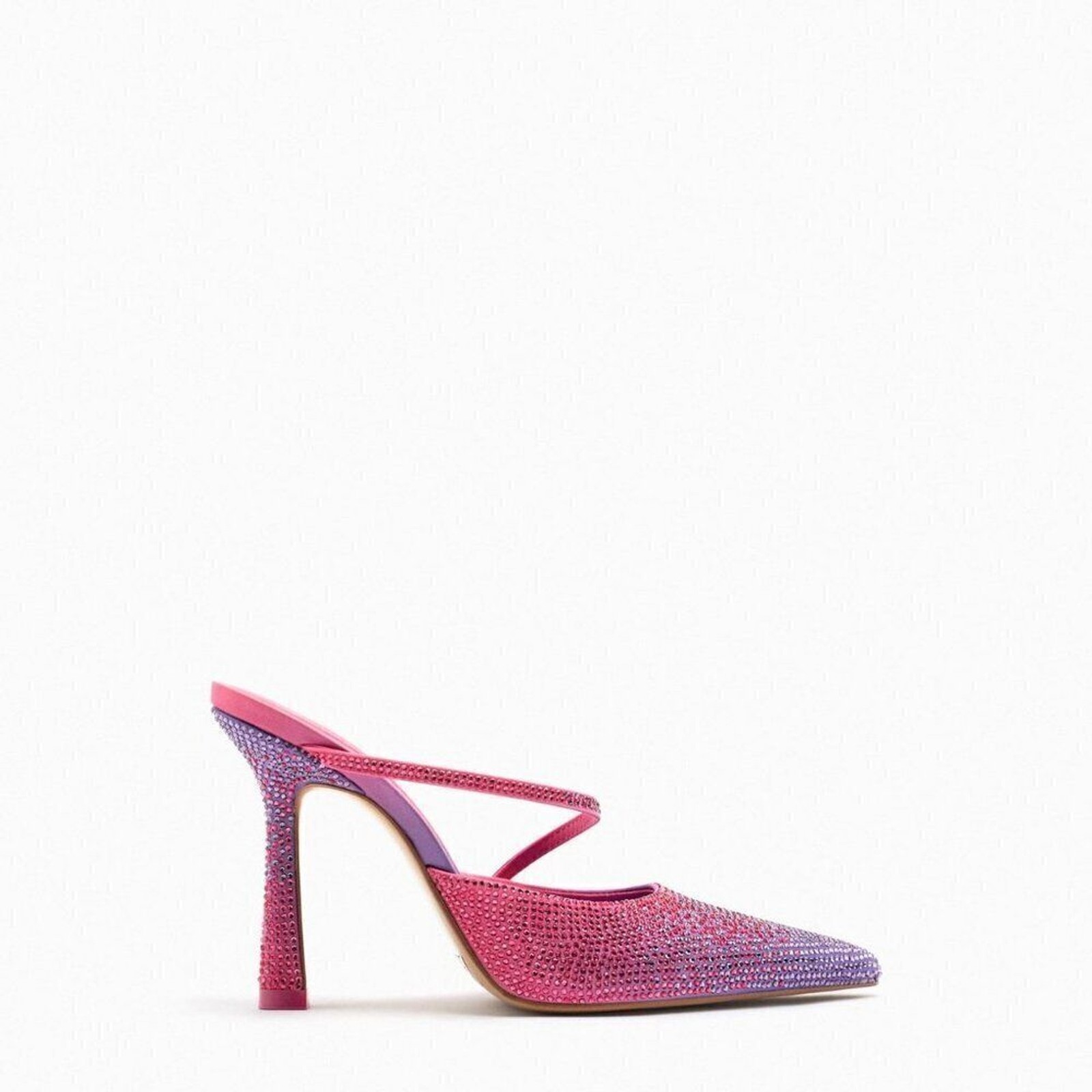 ZARA RHINESTONE HEELED MULES