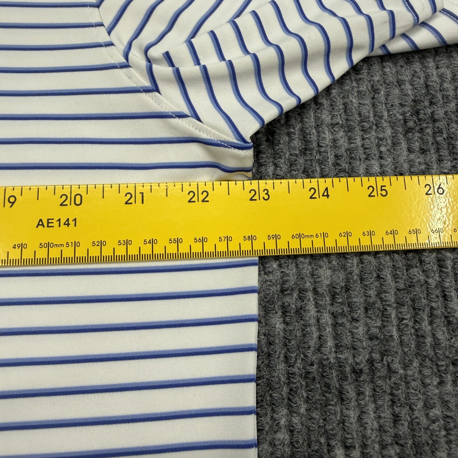 Holderness & Bourne The Sutton Surfside Polo Shirt Mens L White Blue Stripe Golf