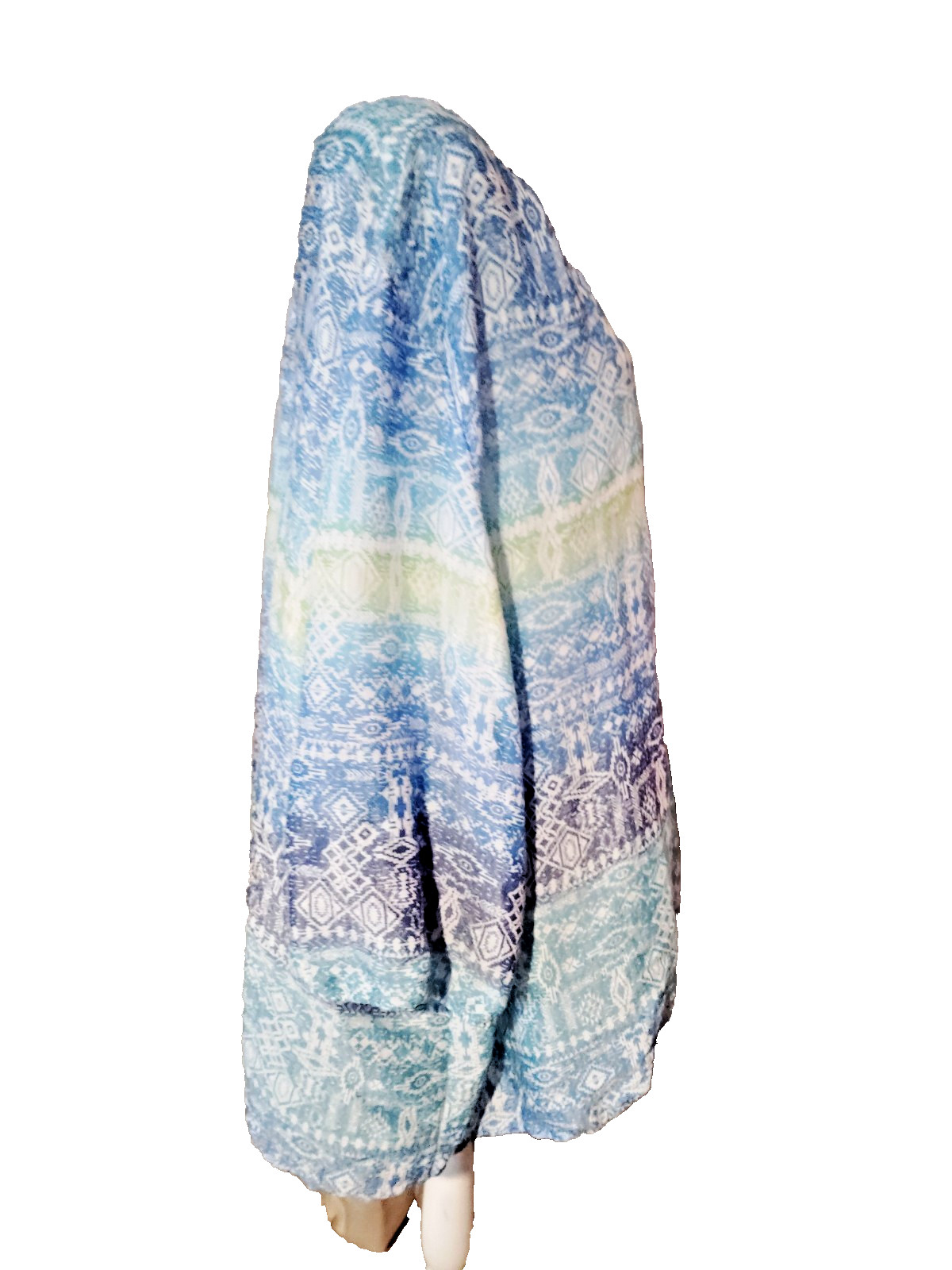 Catherines Womens Chiffon Tunic Plus 4X 30/32 Elastic Waist Boho Beachy Flowy