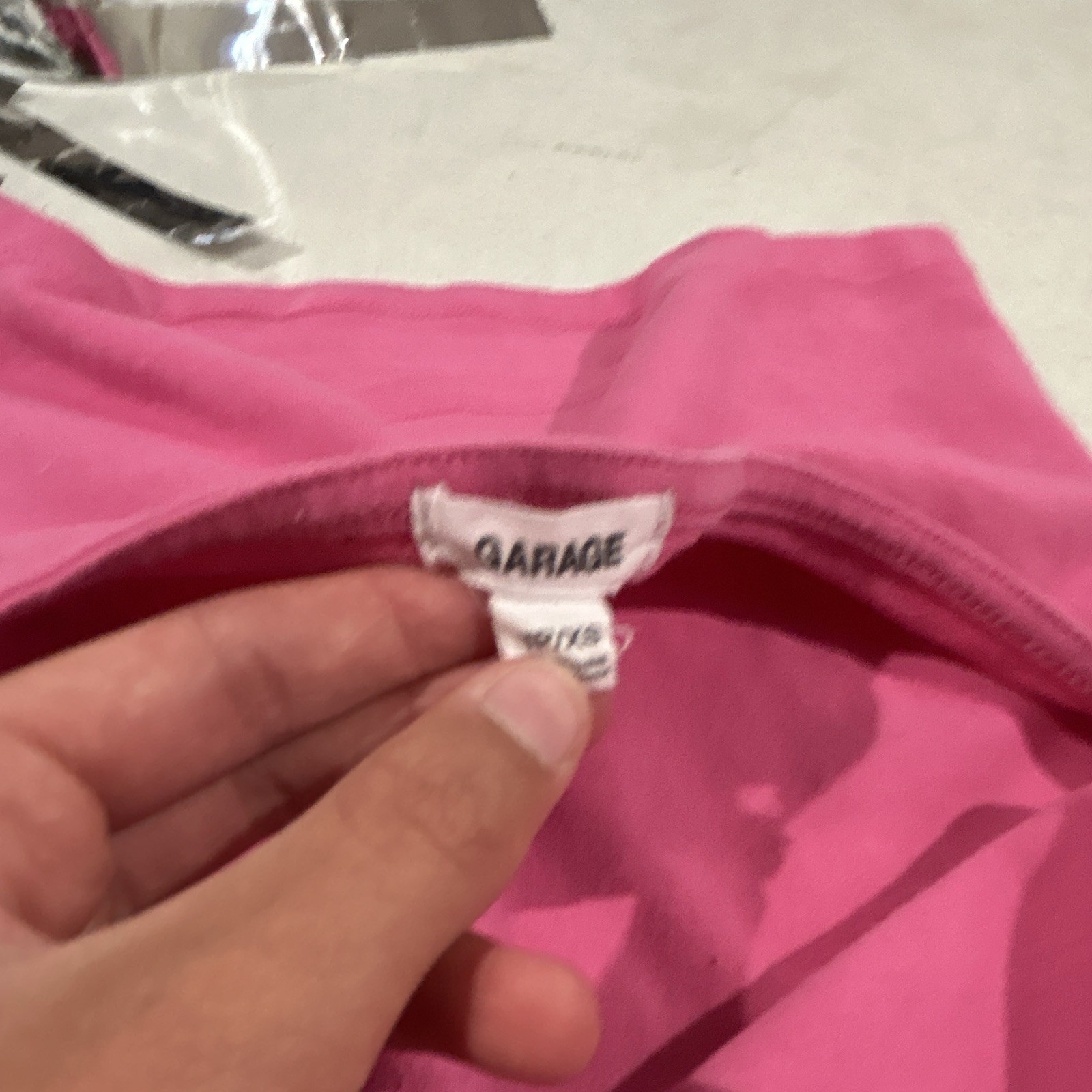 Garage Pink Solid Knit Ruched Boat Neck Cap Sleeve Crop Top Slim Fit XS