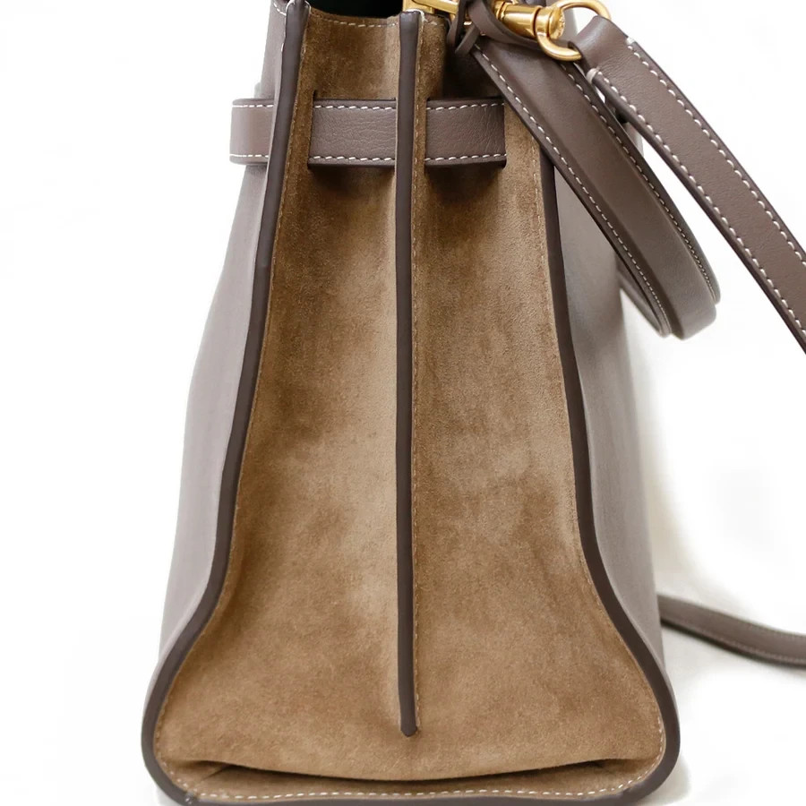 RARE ** Authentic Tory Burch Lee Radziwill Large TAUPE Double Satchel Bag NWT