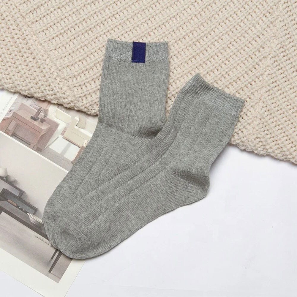 3 Pair Casual Crew Socks Cotton Bright Mix Random Solid Colors NEW