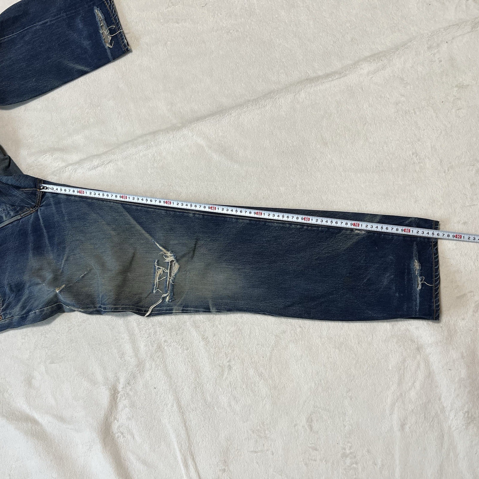 Levi’s 501XX 555 Valencia USA Big E Selvedge Jeans W33 L36 Distressed Boro