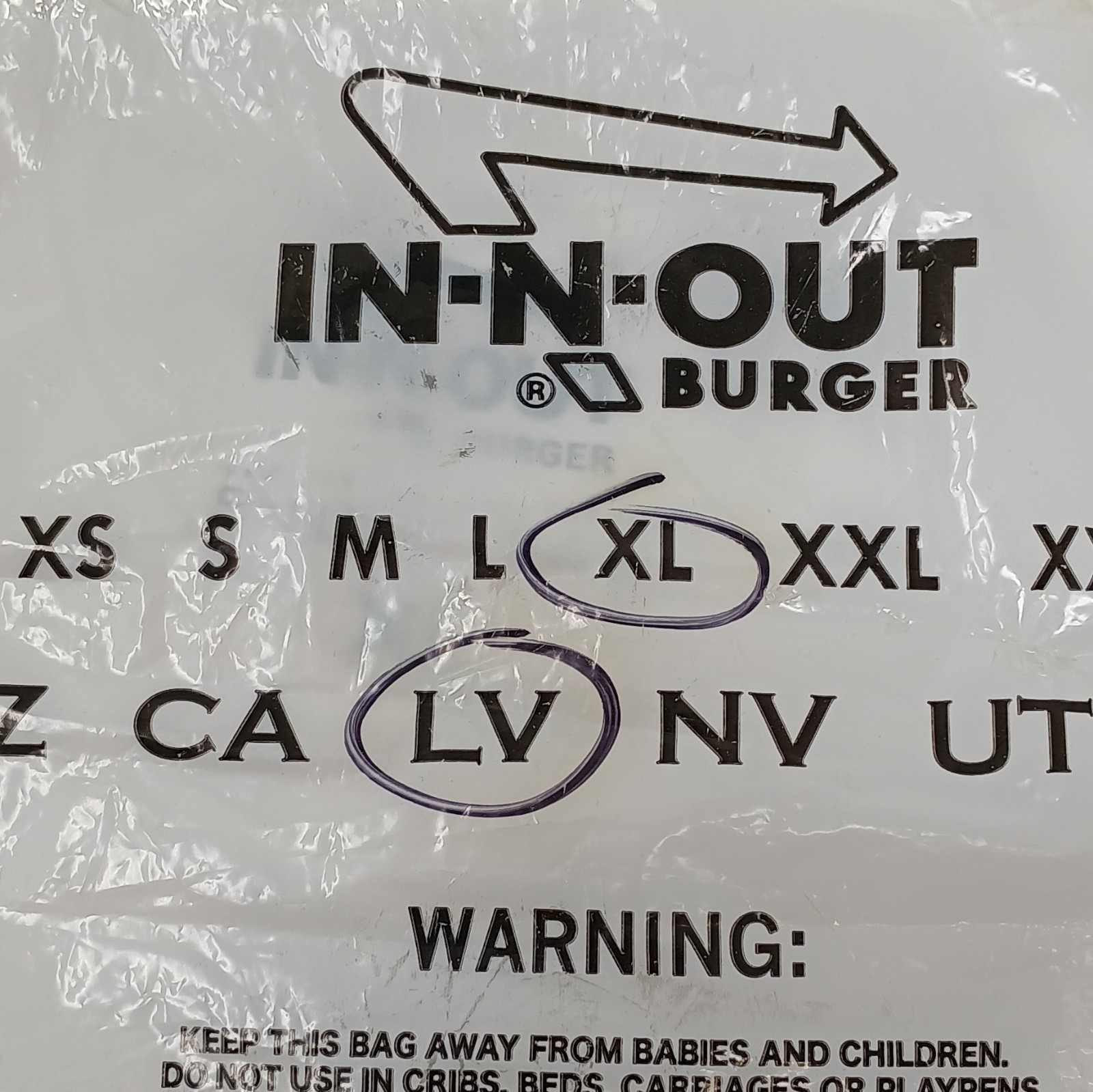 In-N-Out Burger Las Vegas Logo Graphic Print T-Shirt Mens XL White 2015 New B