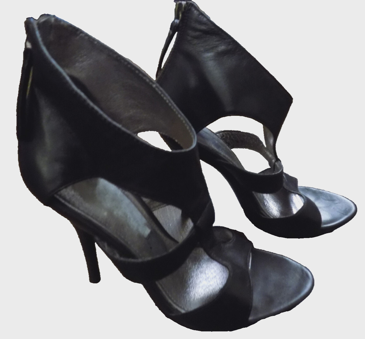 Designer Jessica Bennett back zip Platform Sandals Pumps Brown LEATHER SEXY sz 7