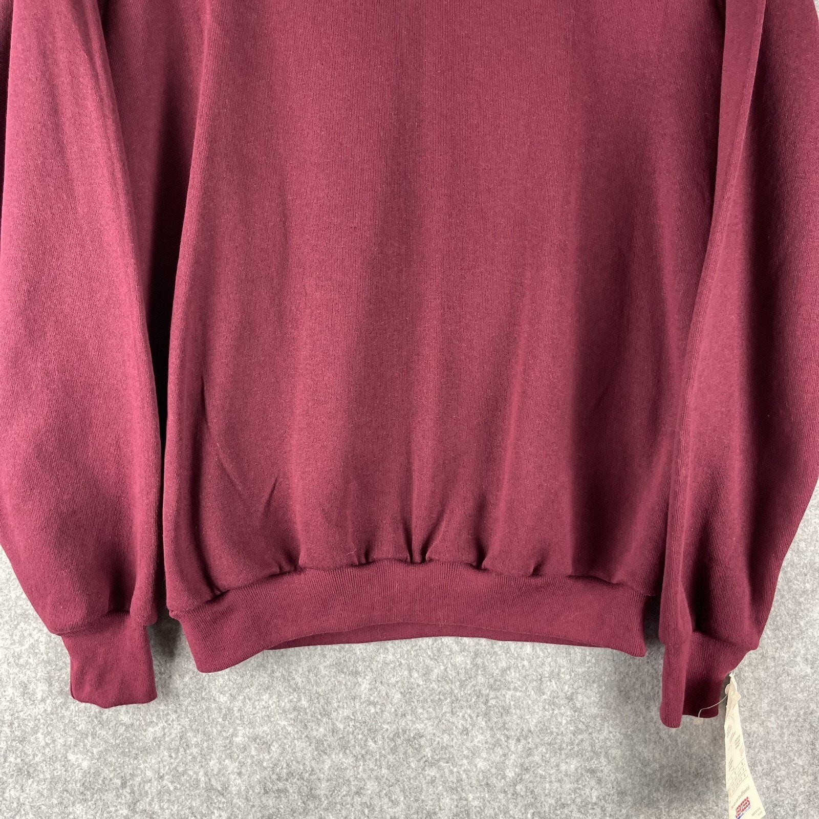 VTG Jerzees Sweatshirt Adult Large Burgundy Collared Preppy Academia USA 90s NWT