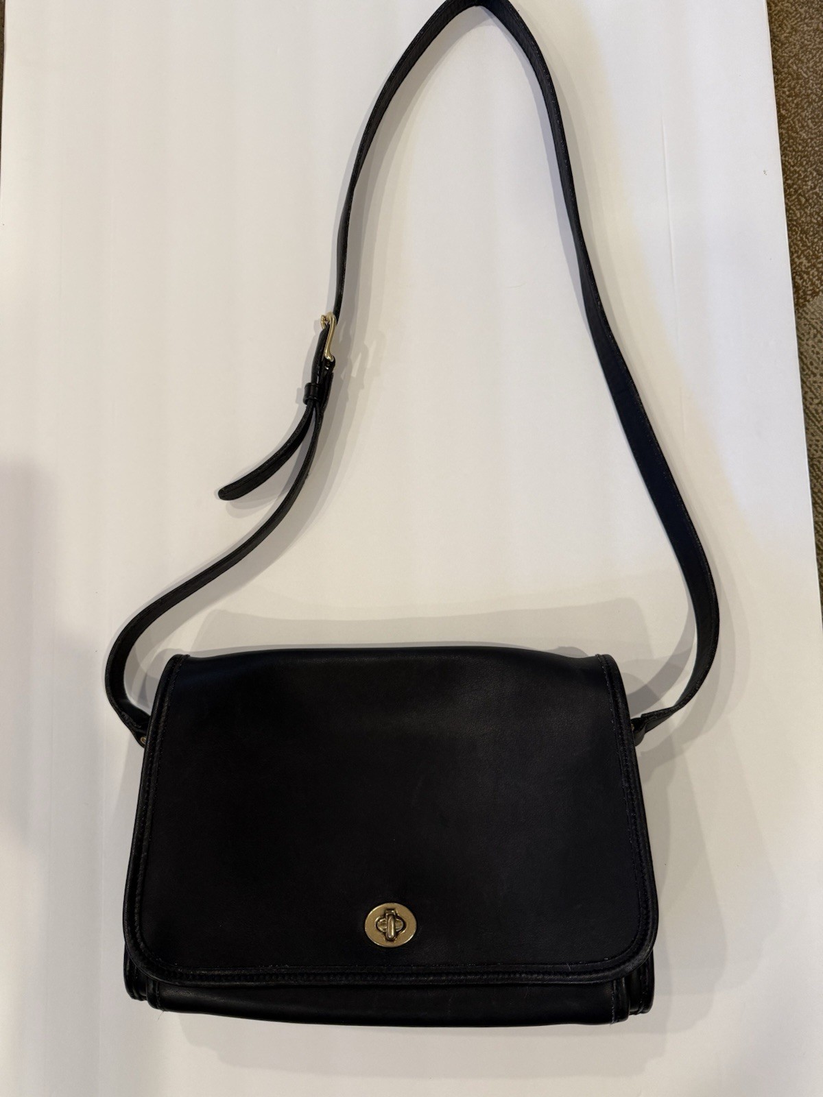 Vintage Coach Black Leather