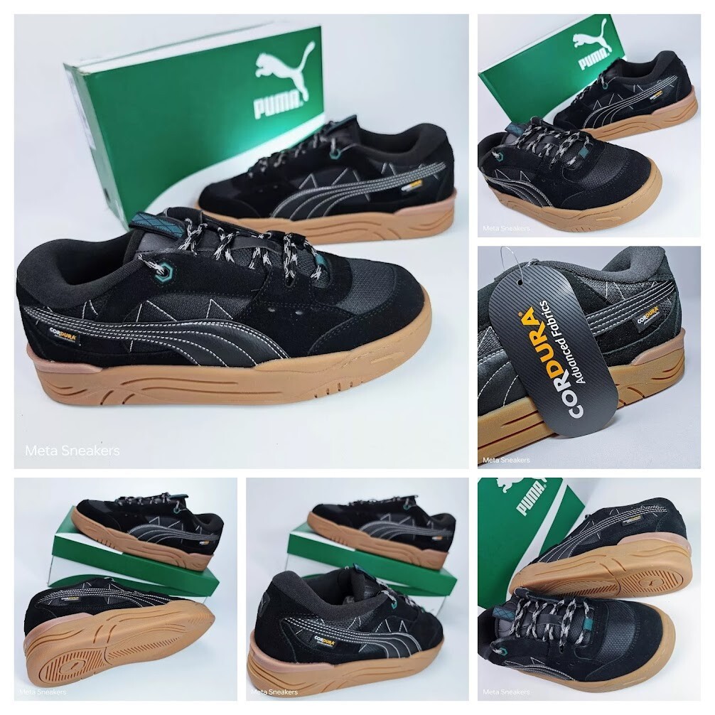 Puma US 11.5 Men’s Black Gum Green Retro Comfort Durable Skate 180 Cordura NIB