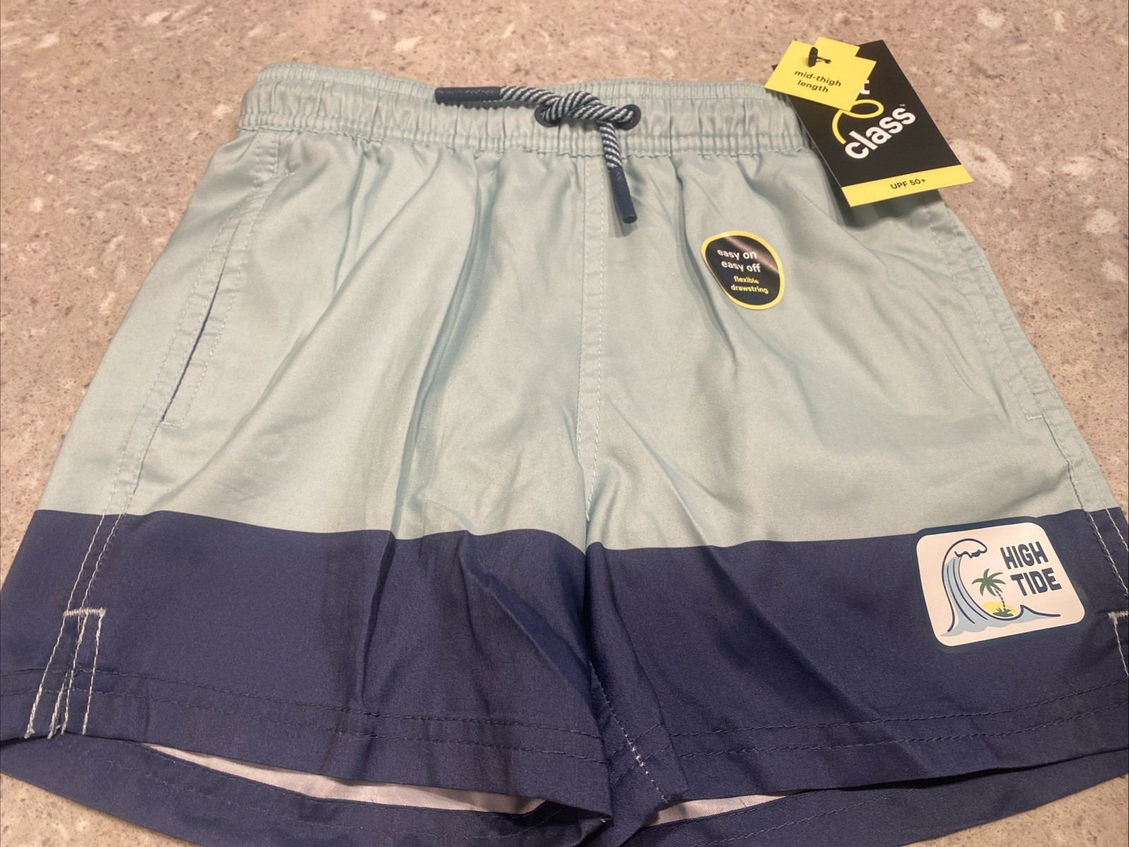 Art Class Boys Size S 6-7 Swim Trunks Mid-Thigh Length Pocket Inner Line UPF 50