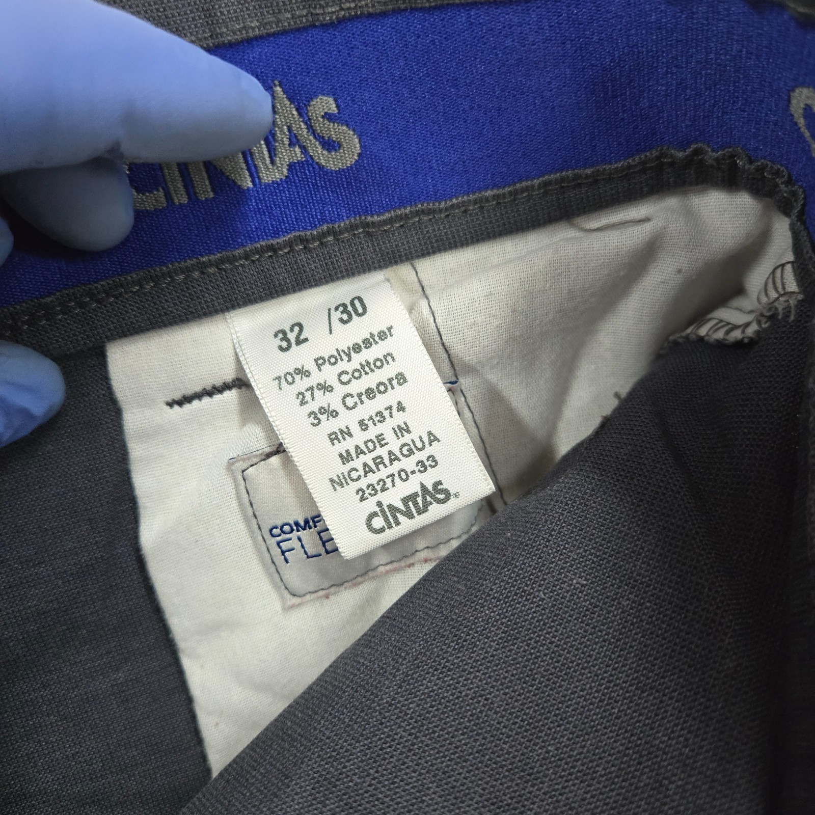 Cintas ComfortFlex Cargo Pants Mens 32×30 Gray Workwear Uniform Utility Pockets