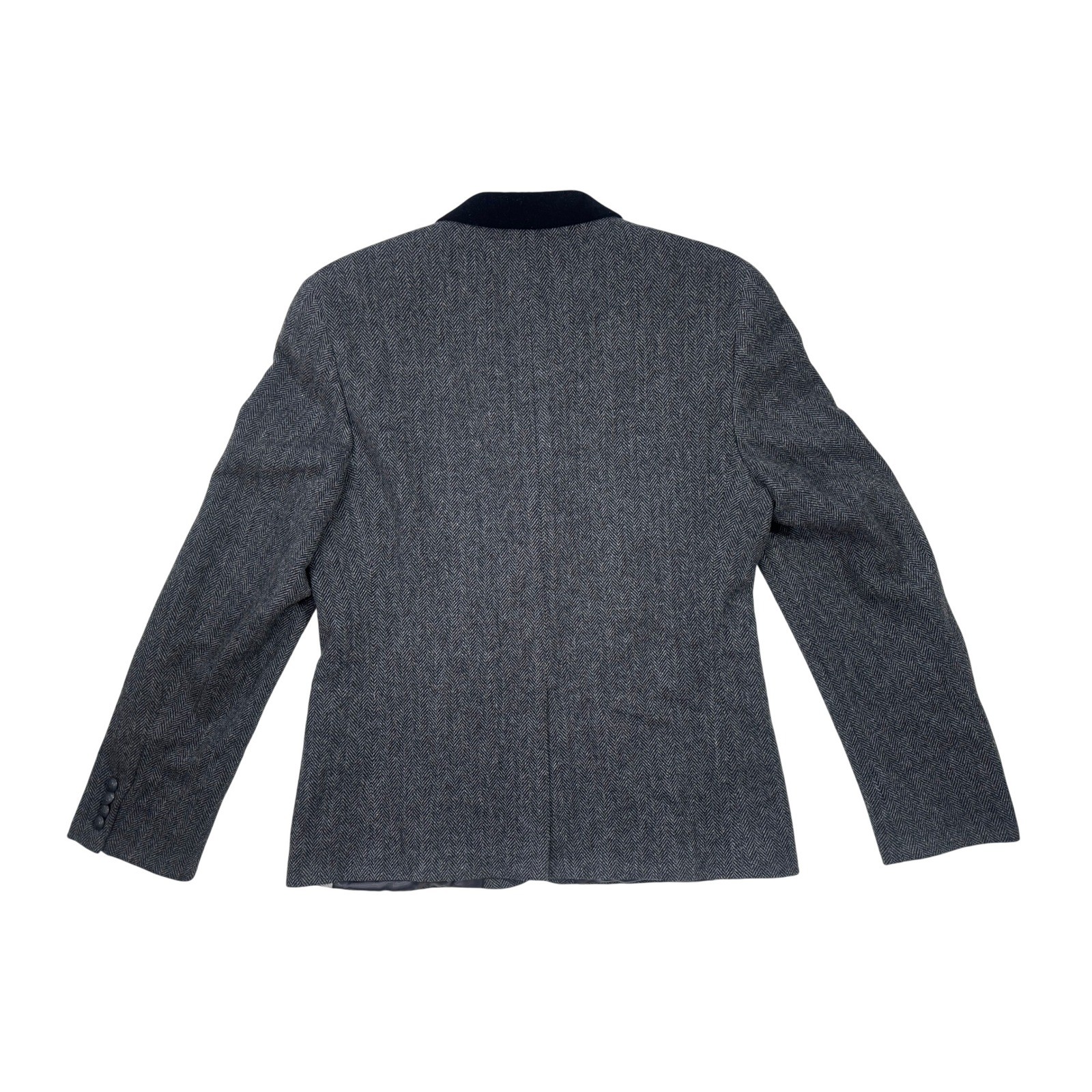 Dockers Khakis 100% Wool Herringbone Tweed Blazer Jacket Collar Patch 3-Button