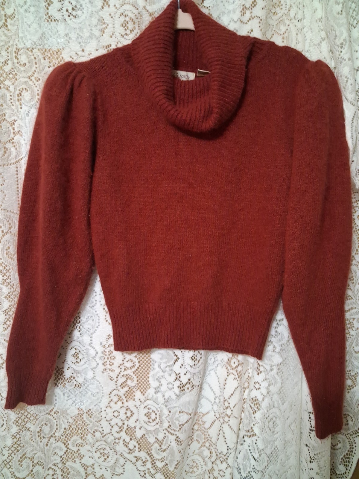 Angora, Silk, Lambswool Cowl Neck 1970s Sweater By Cassidy Sz Small