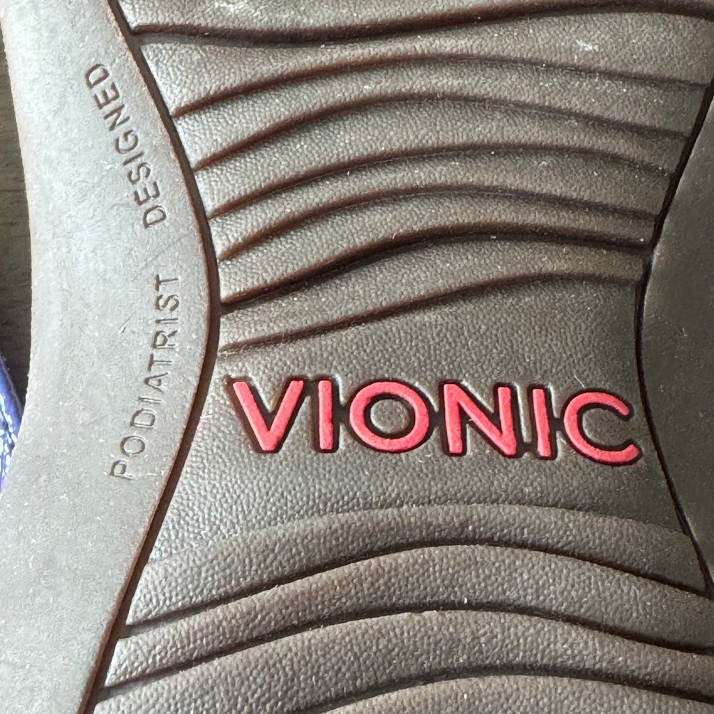 Vionic Bella II Lizard Blue Bow Thong Flip Flop Sandals Women’s US 7.5 Orthotic