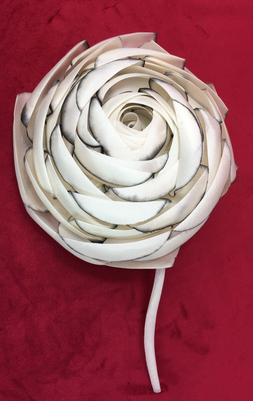 Vintage Giant Silk Peony Dress Pin 40s 50s Camellia Rose Hat Millinery