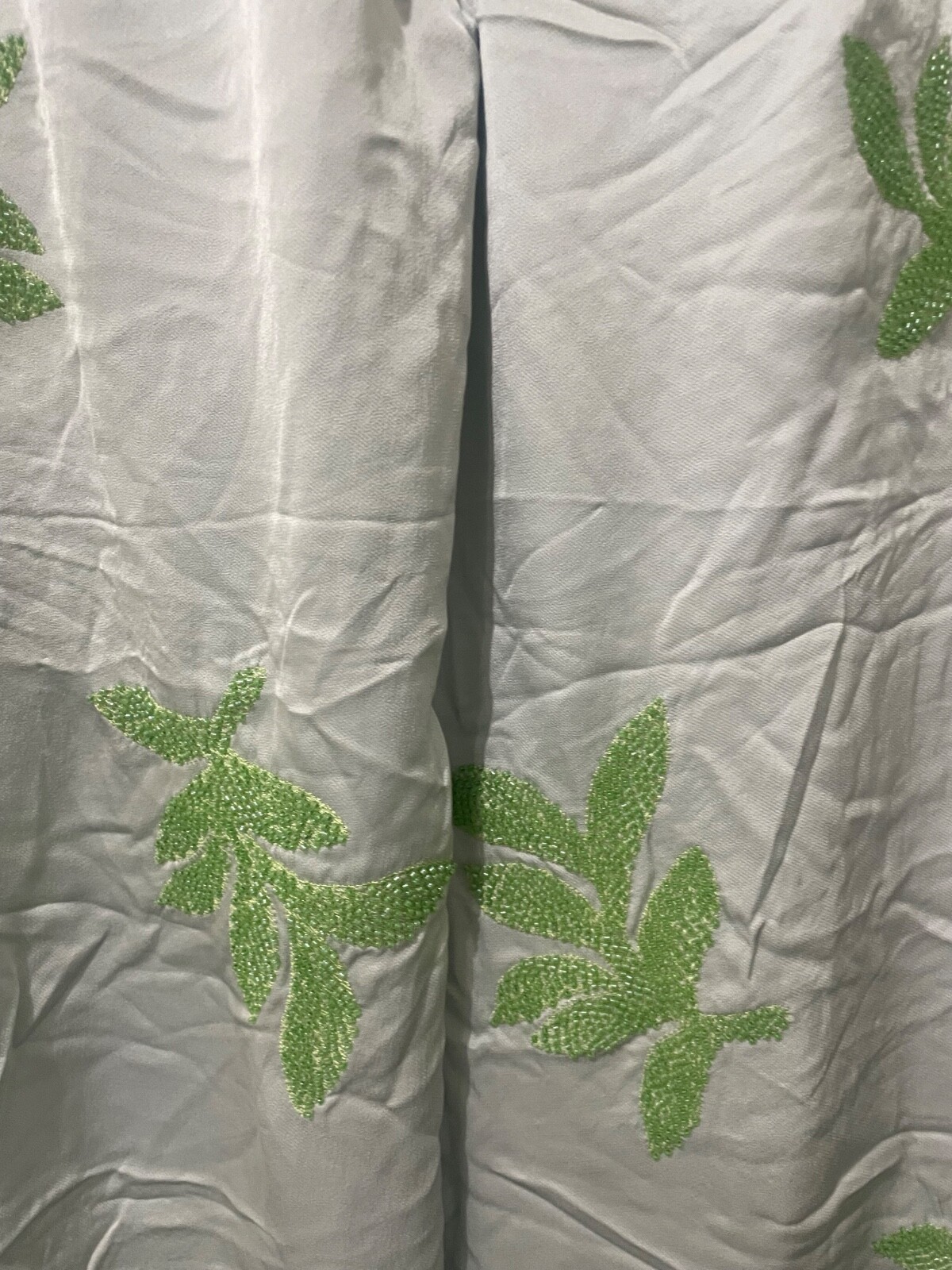 ZARA embroidered Embellished Beaded leaf trousers Pants XS Small 6 8 Blue