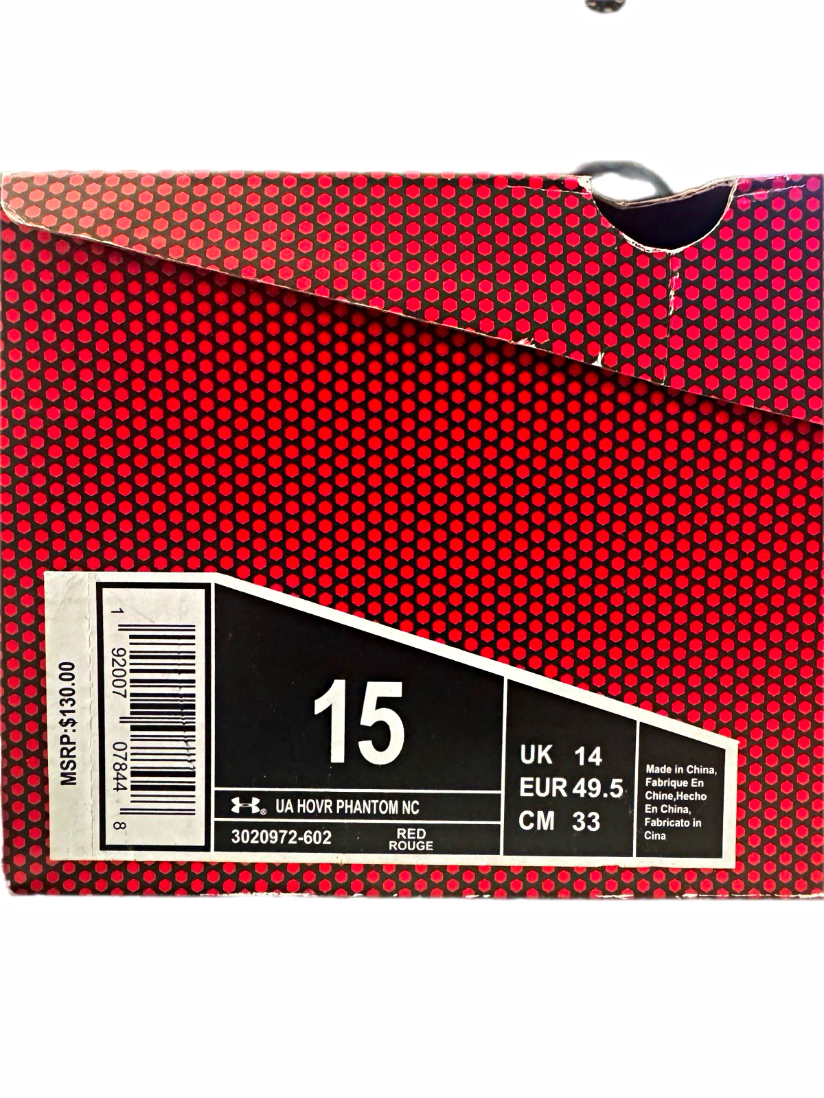 UNDER ARMOUR HOVR PHANTOM NON CONNECTED LOW TOP (BRICK RED/BLACK) [3020972-602]