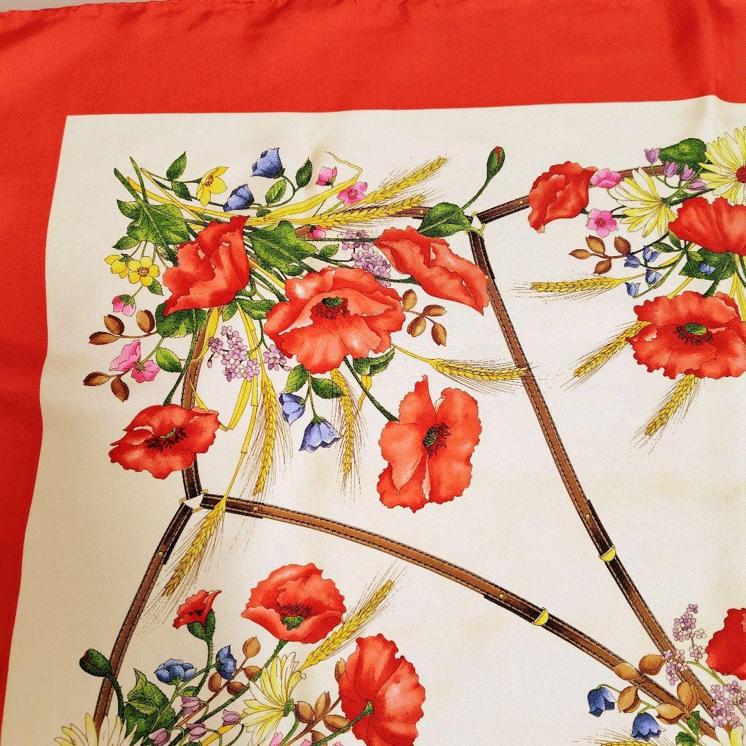 GUCCI Floral Silk Scarf Stole 82cm Multicolor Women’s for Present from JAPAN