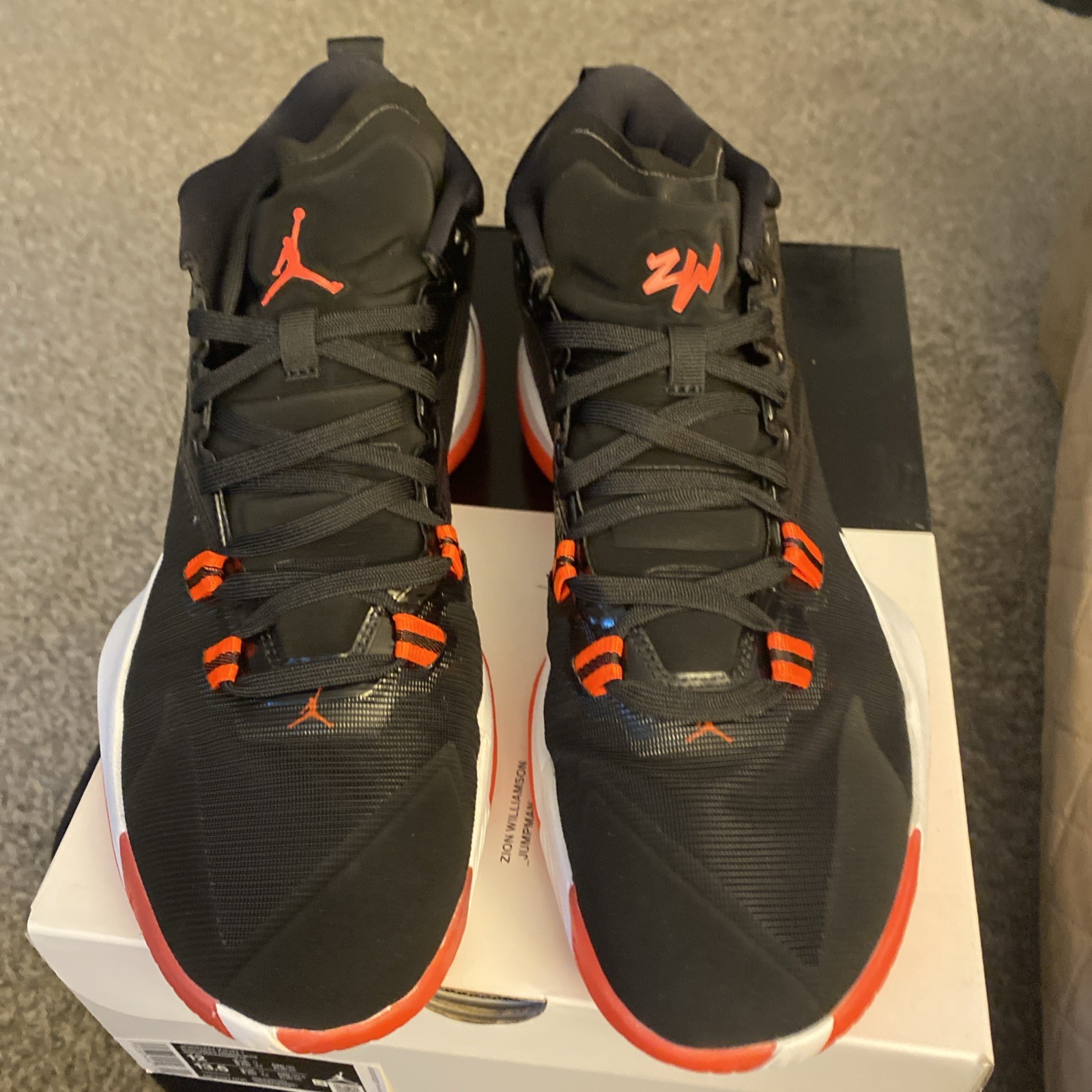 Nike Jordan Zion 1 Black White Bright Crimson DA3130-006 Men’s Size 12