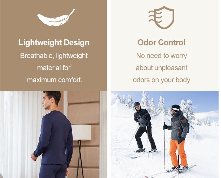 Men Winter Thermal Microfiber Fleece Lined Ultra Soft Long Johns Underwear Set