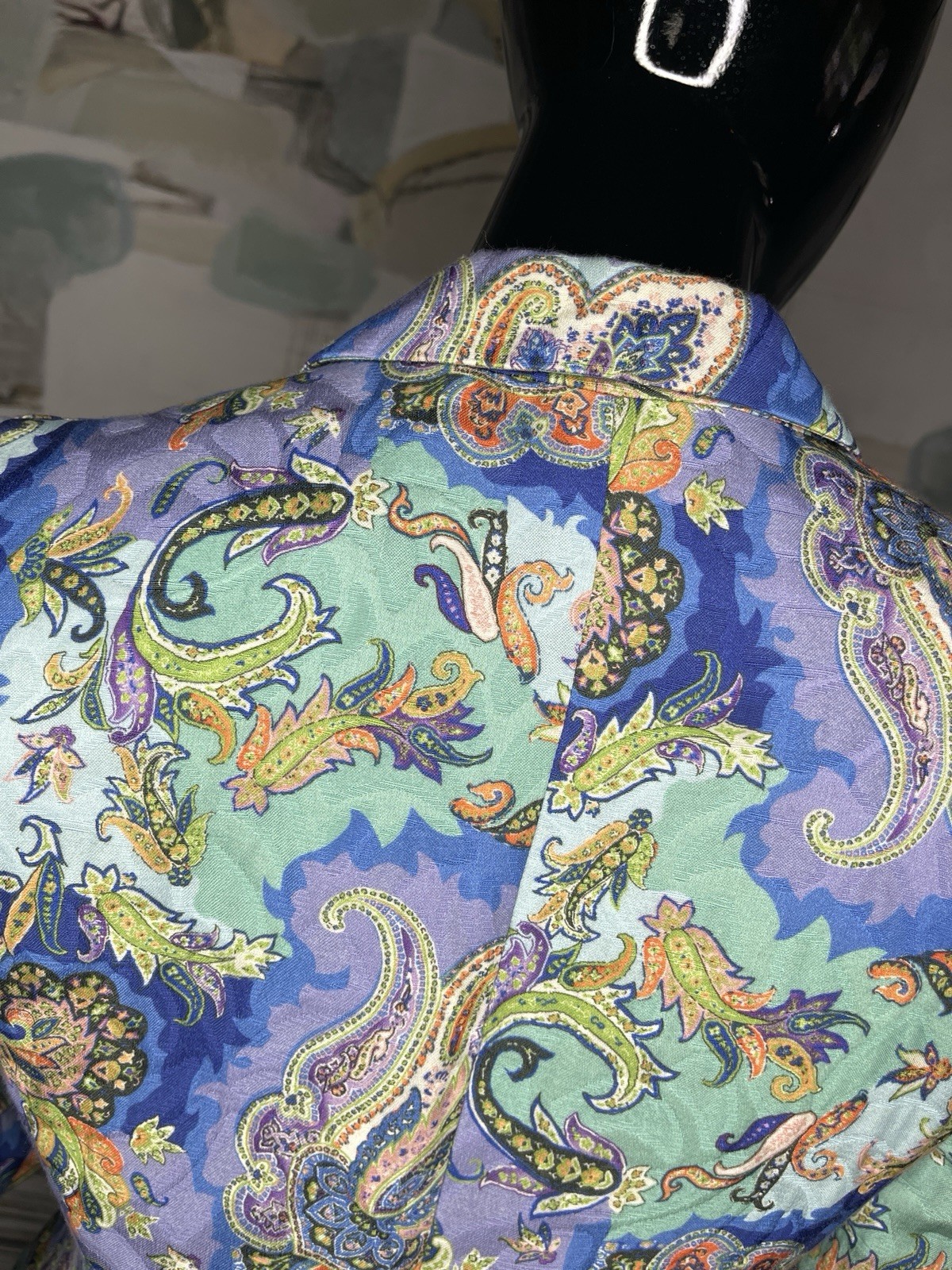 ETRO Milano Paisley Blazer IT 40 Made in Italy Blue Cotton Luxury Jacket